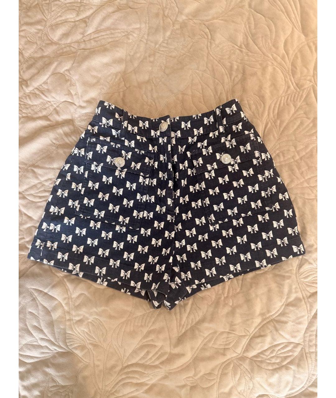 MAJE Темно-синие хлопковые шорты, фото 4