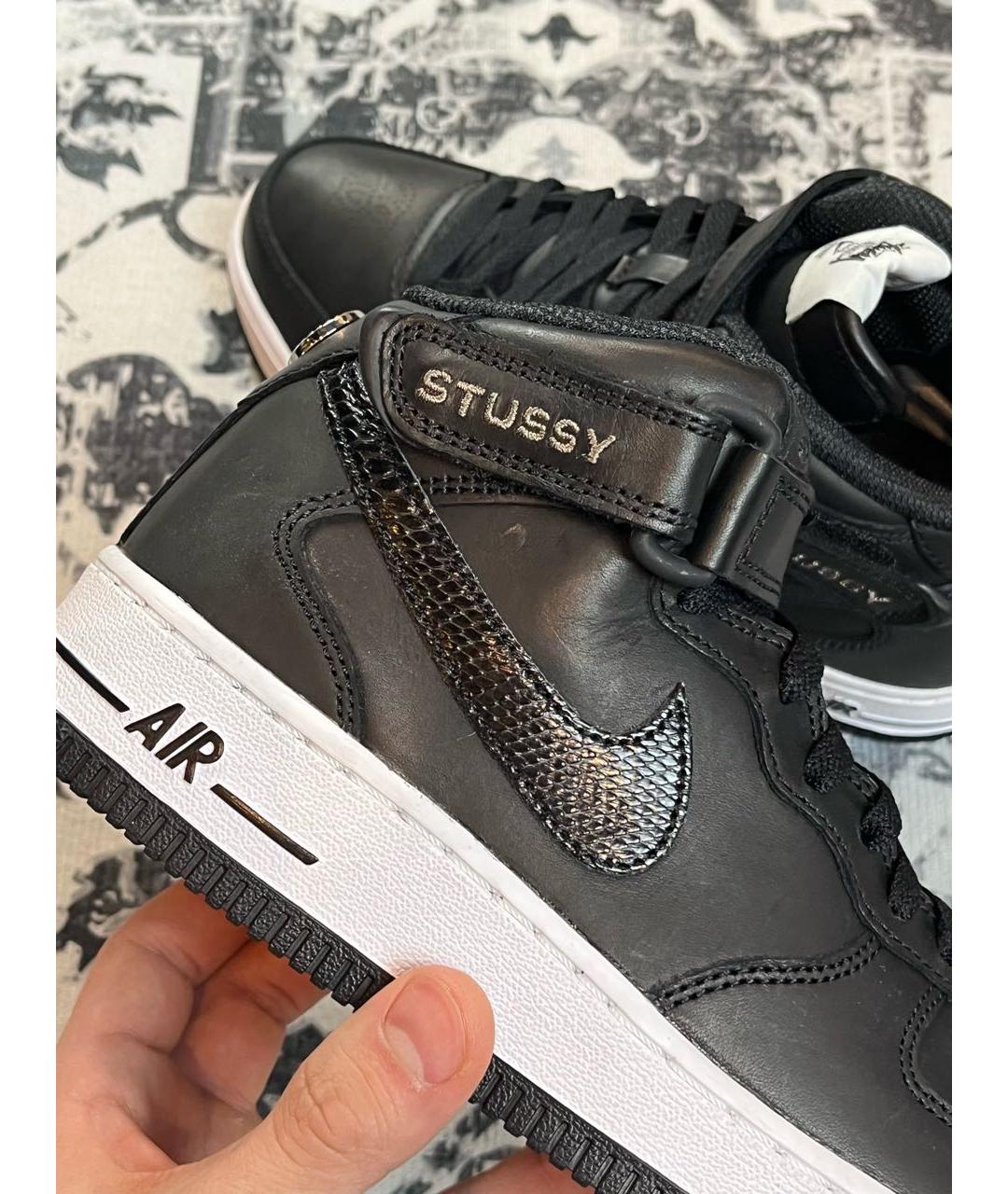 NIKE Черные кожаные кеды, фото 4