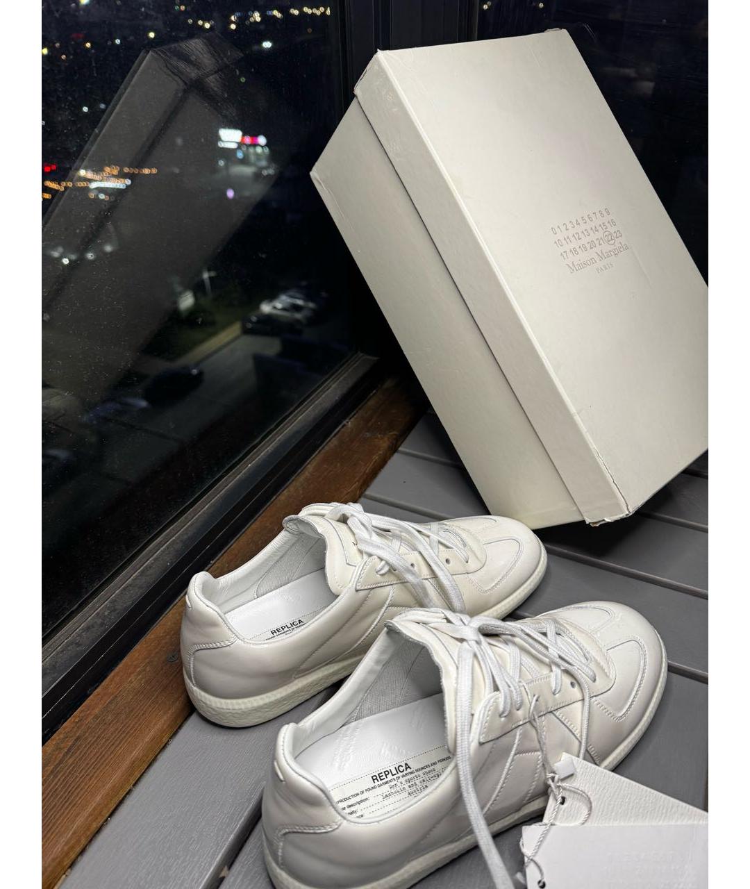 MAISON MARGIELA Белые кеды из лакированной кожи, фото 3