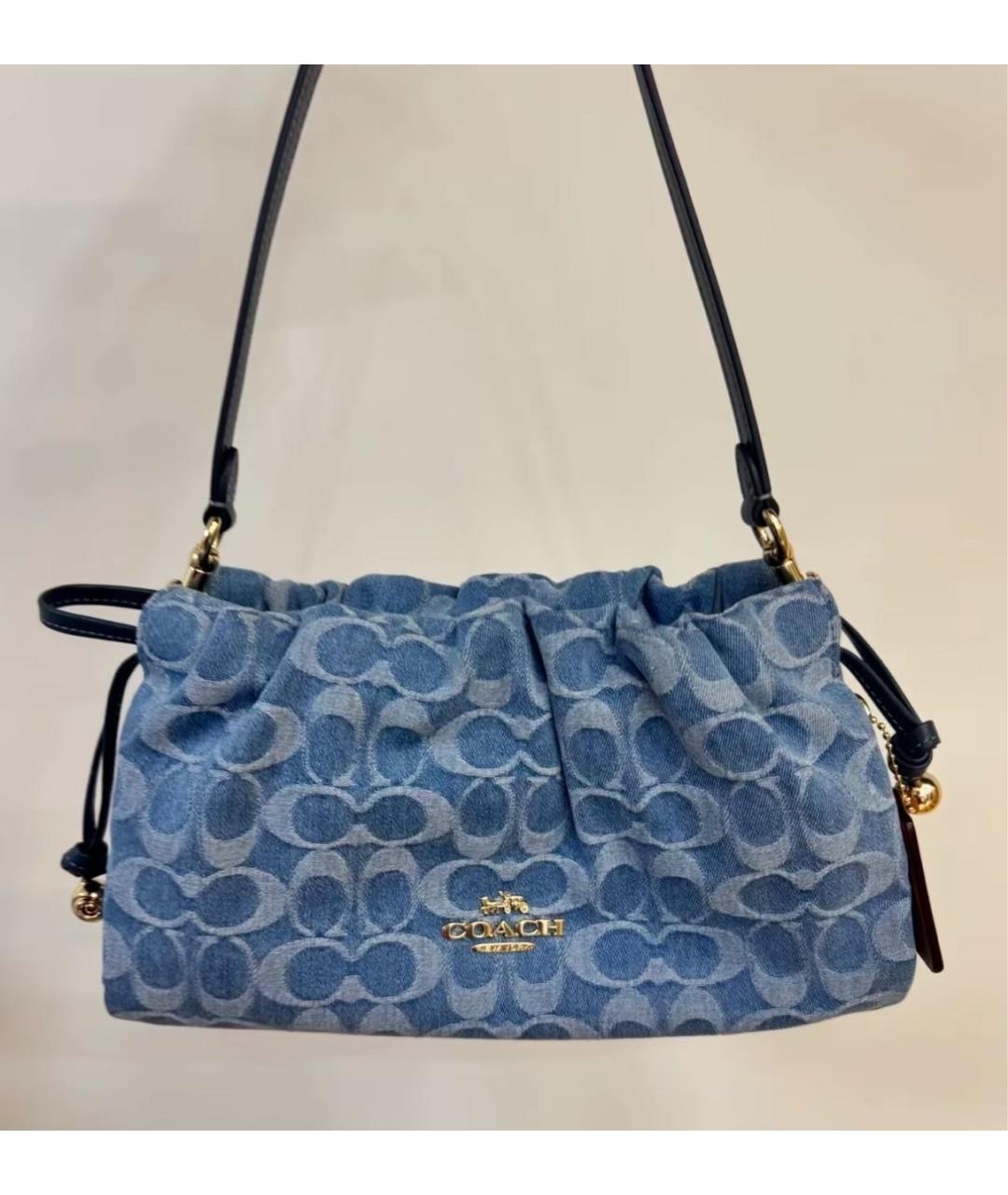 COACH Голубая деним сумка через плечо, фото 6