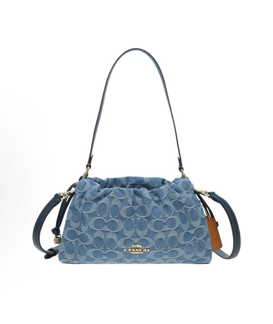 COACH Голубая деним сумка через плечо, фото 9