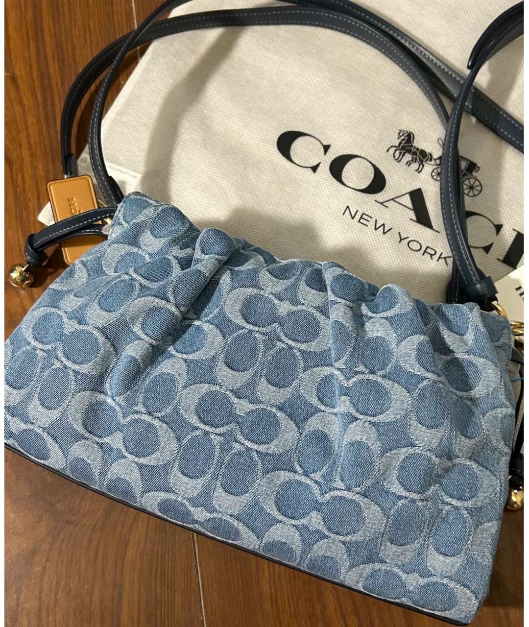 COACH Голубая деним сумка через плечо, фото 8