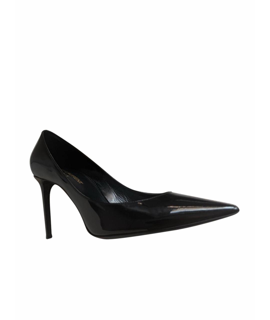 SAINT LAURENT Черные туфли из лакированной кожи, фото 1
