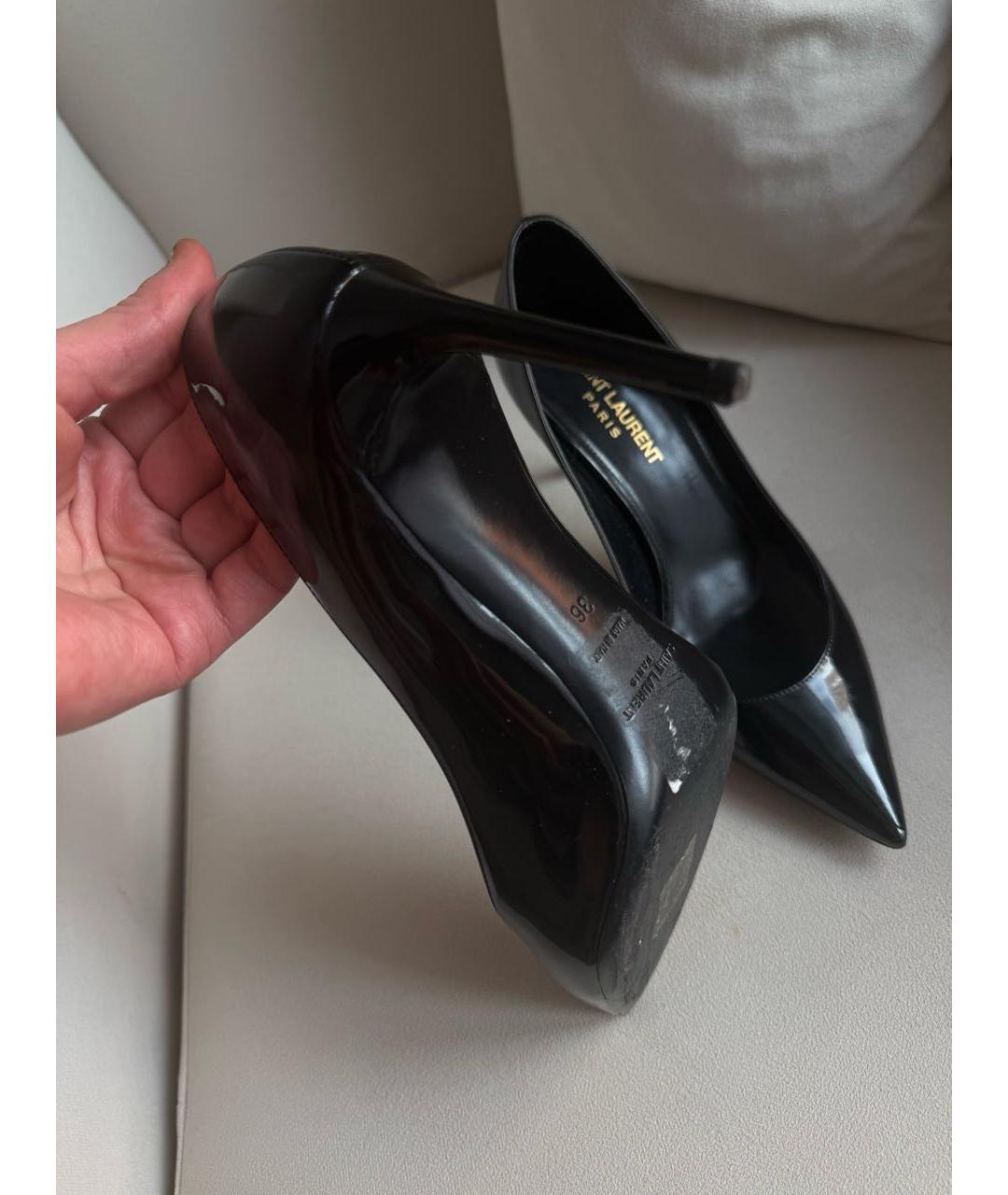 SAINT LAURENT Черные туфли из лакированной кожи, фото 7