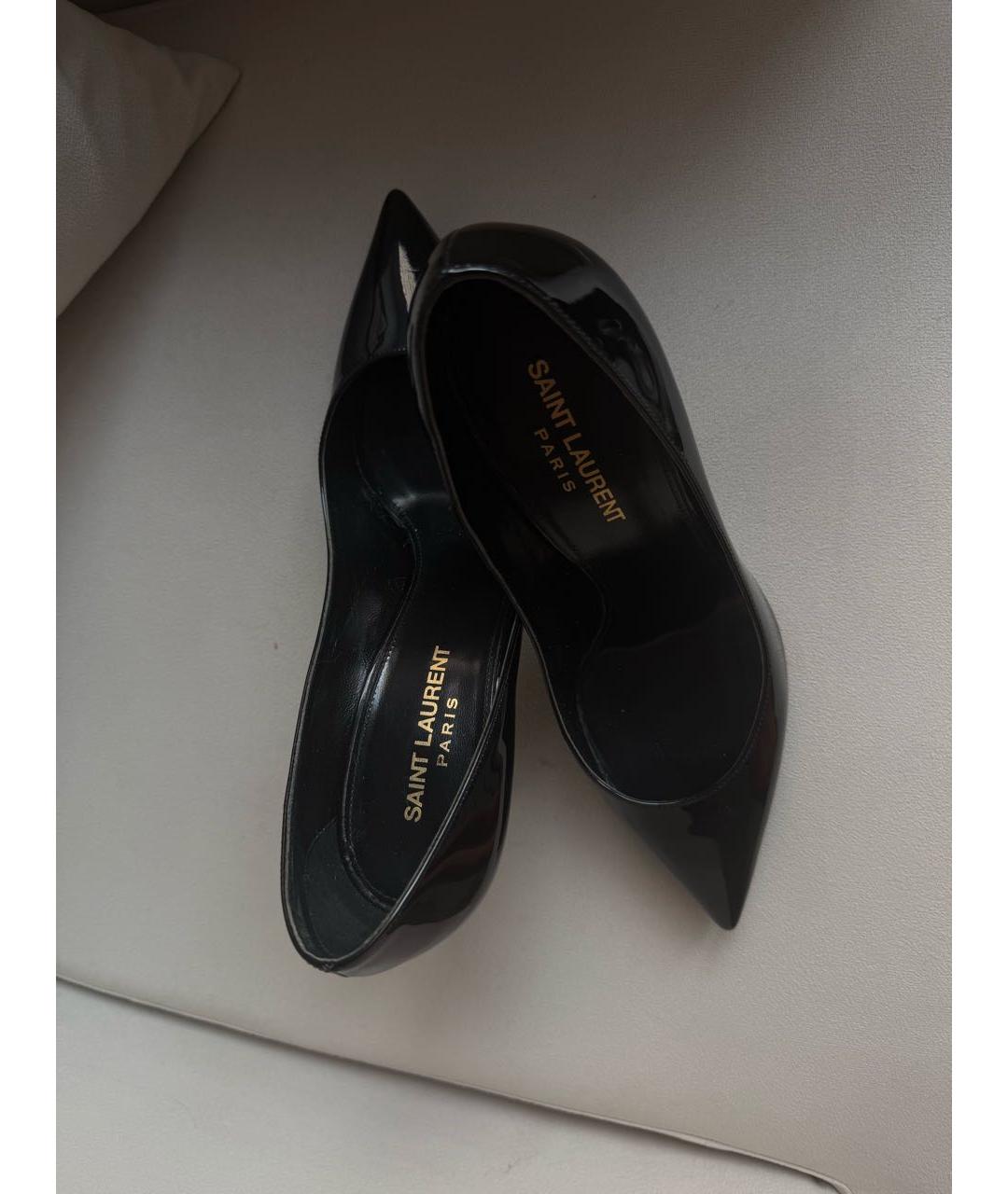 SAINT LAURENT Черные туфли из лакированной кожи, фото 6