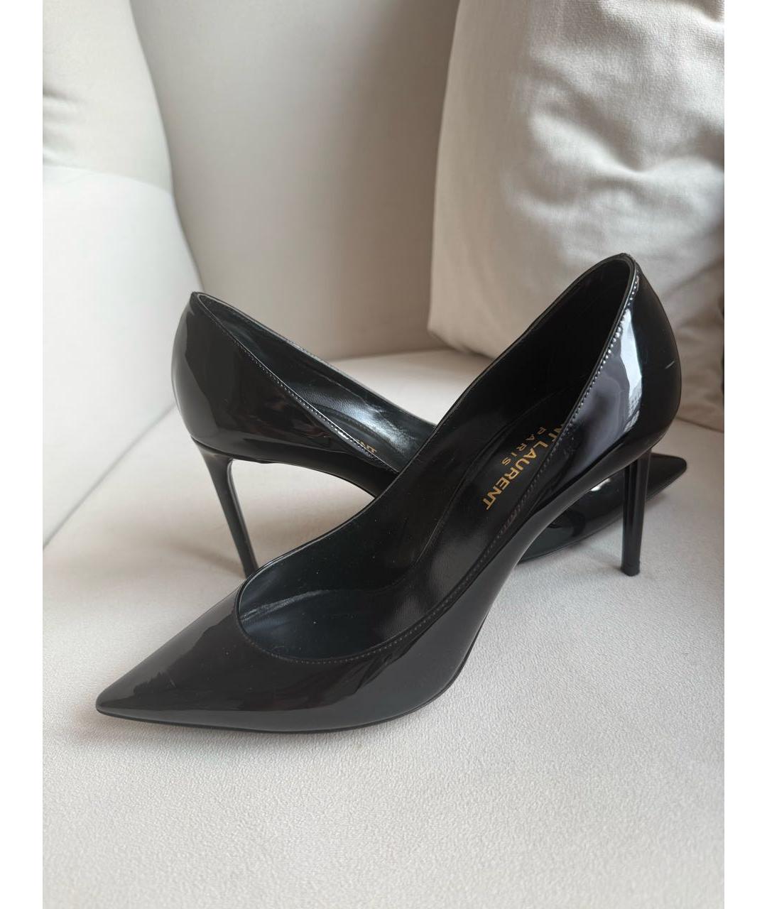 SAINT LAURENT Черные туфли из лакированной кожи, фото 2