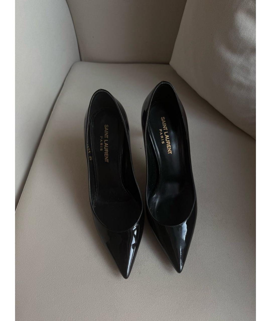 SAINT LAURENT Черные туфли из лакированной кожи, фото 3