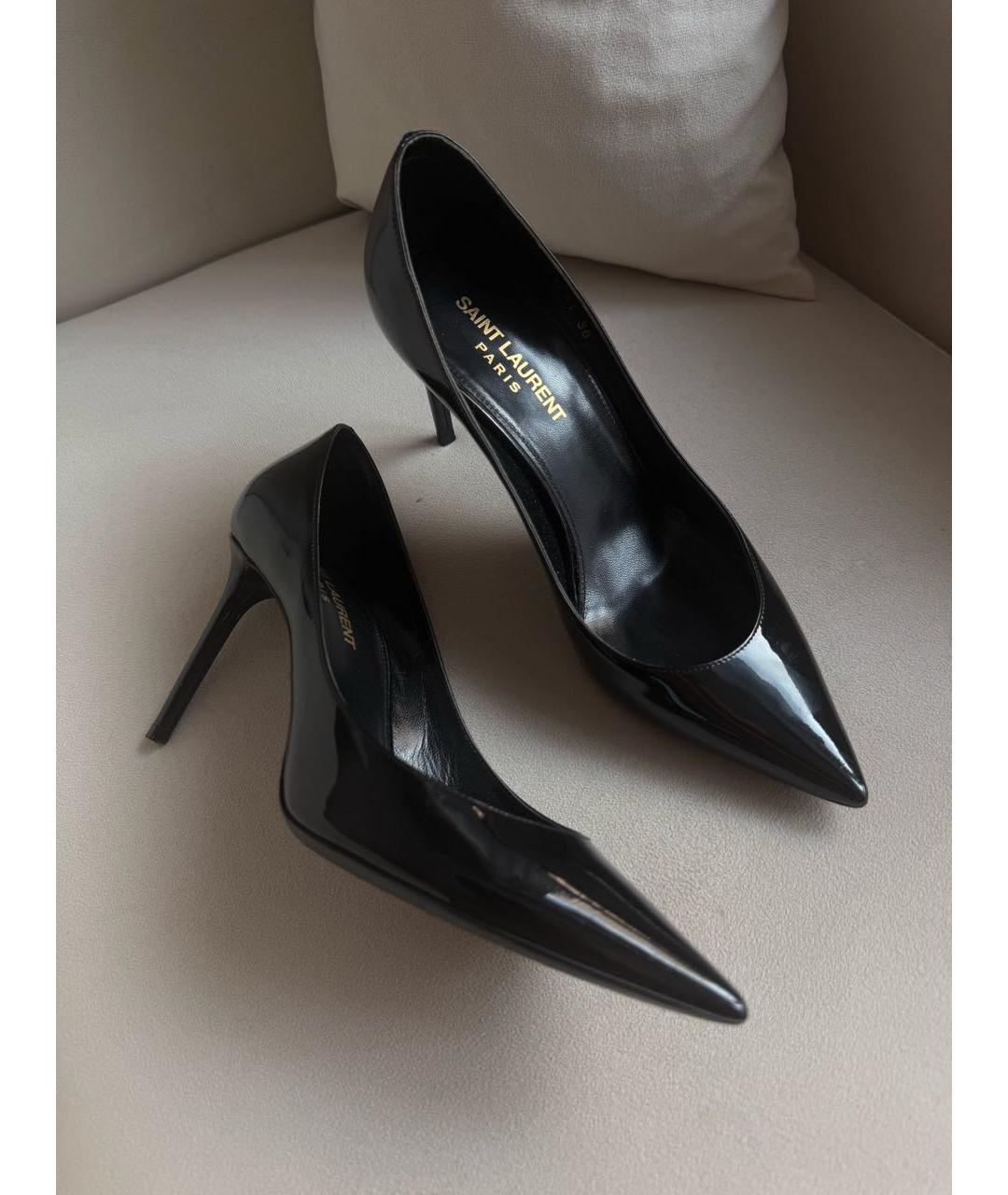 SAINT LAURENT Черные туфли из лакированной кожи, фото 9