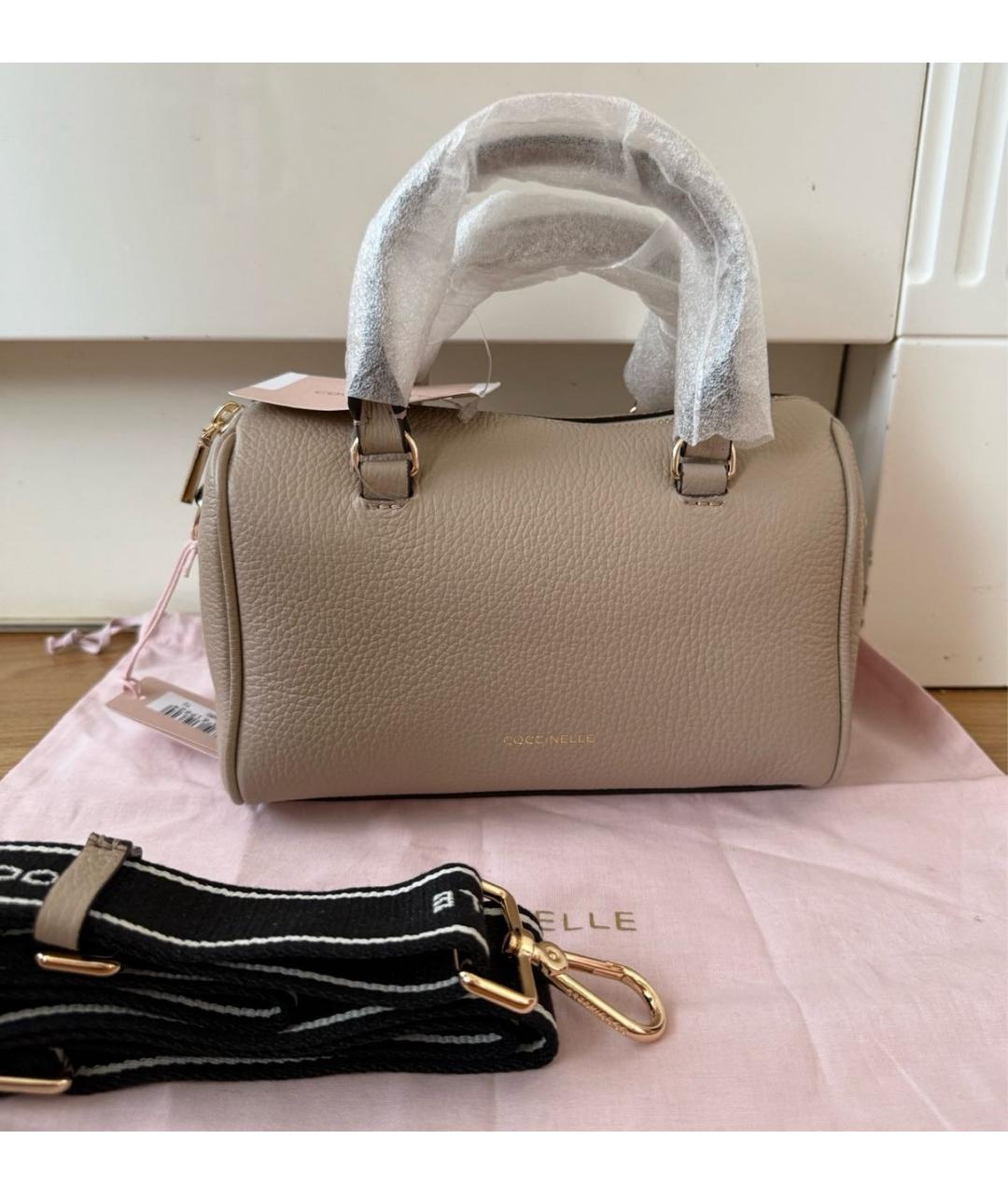 COCCINELLE Бежевая кожаная сумка через плечо, фото 9