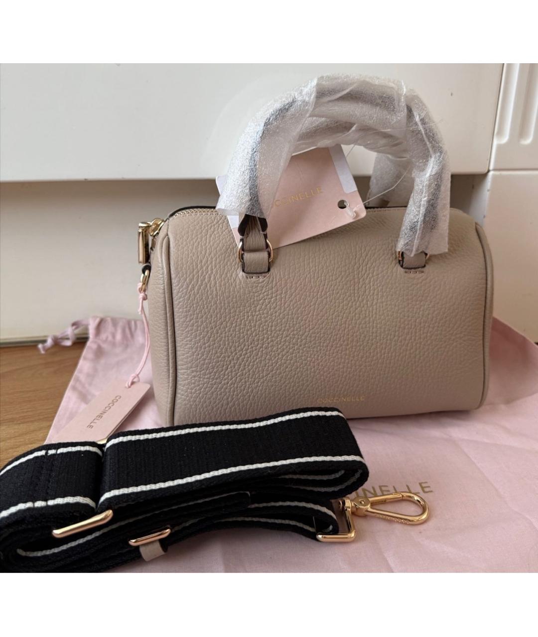 COCCINELLE Бежевая кожаная сумка через плечо, фото 6