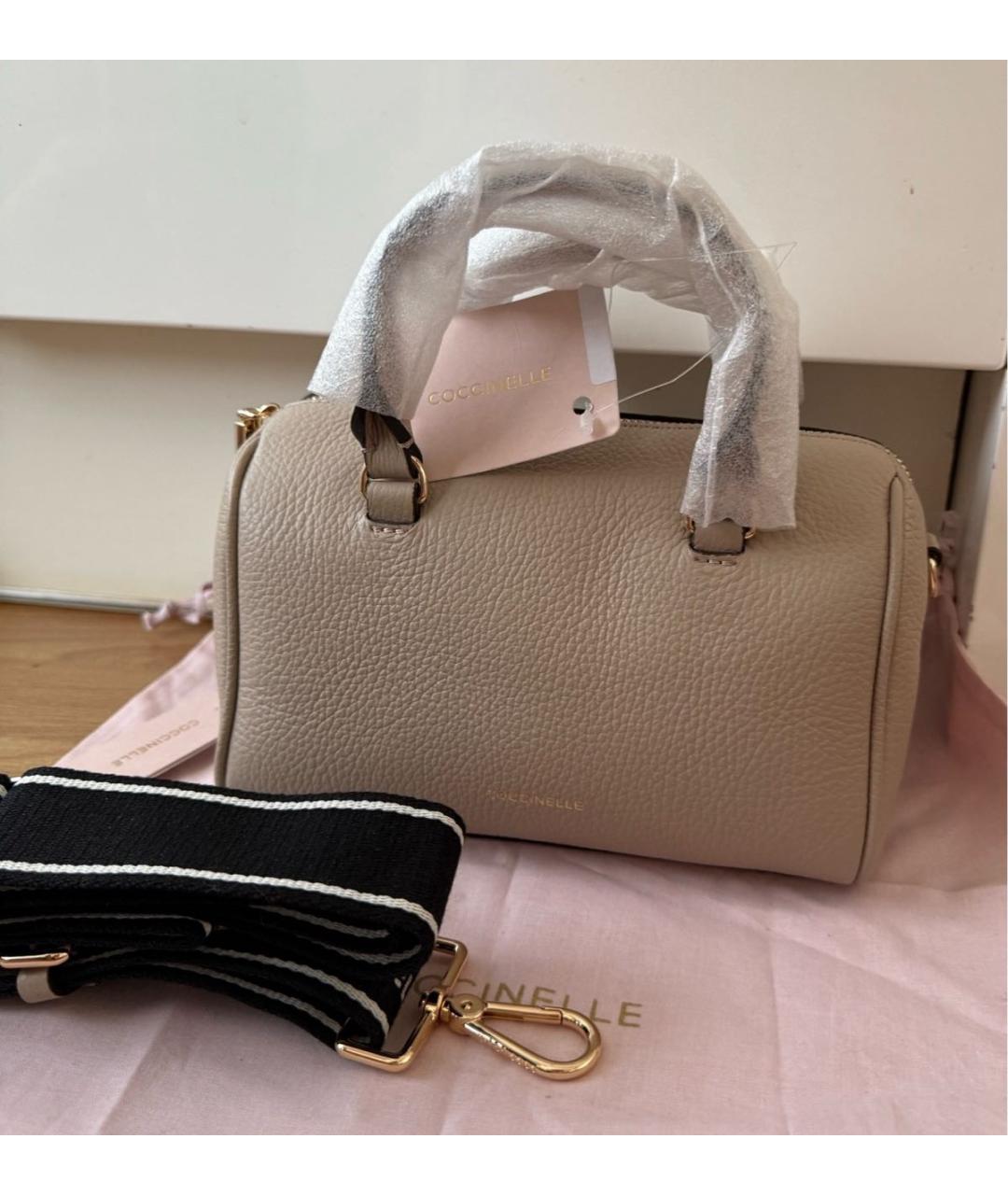COCCINELLE Бежевая кожаная сумка через плечо, фото 2