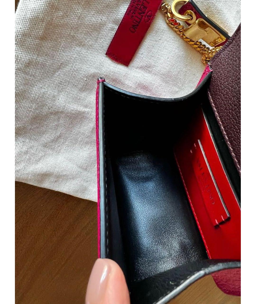 VALENTINO Розовая кожаная сумка через плечо, фото 5