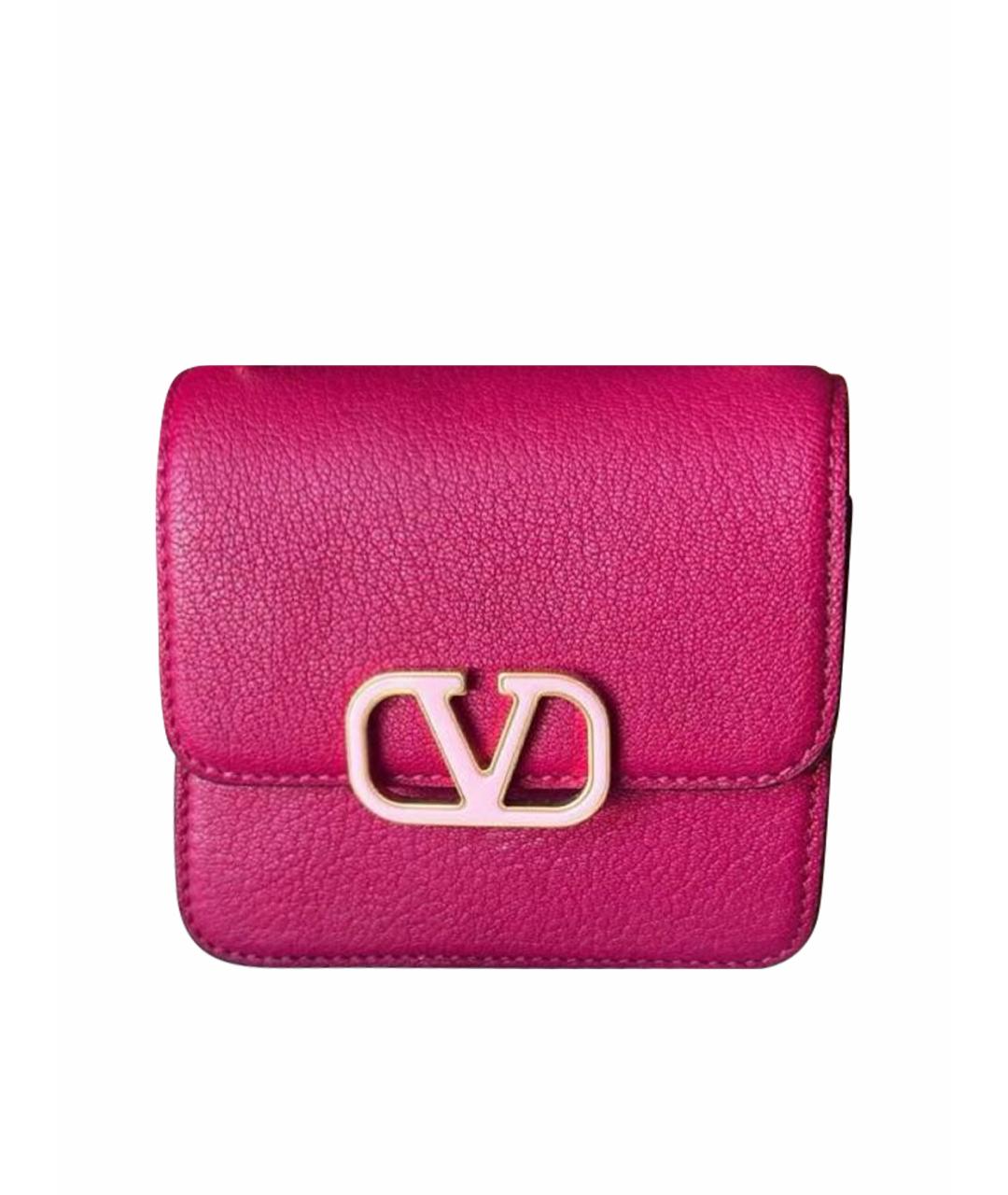 VALENTINO Розовая кожаная сумка через плечо, фото 1