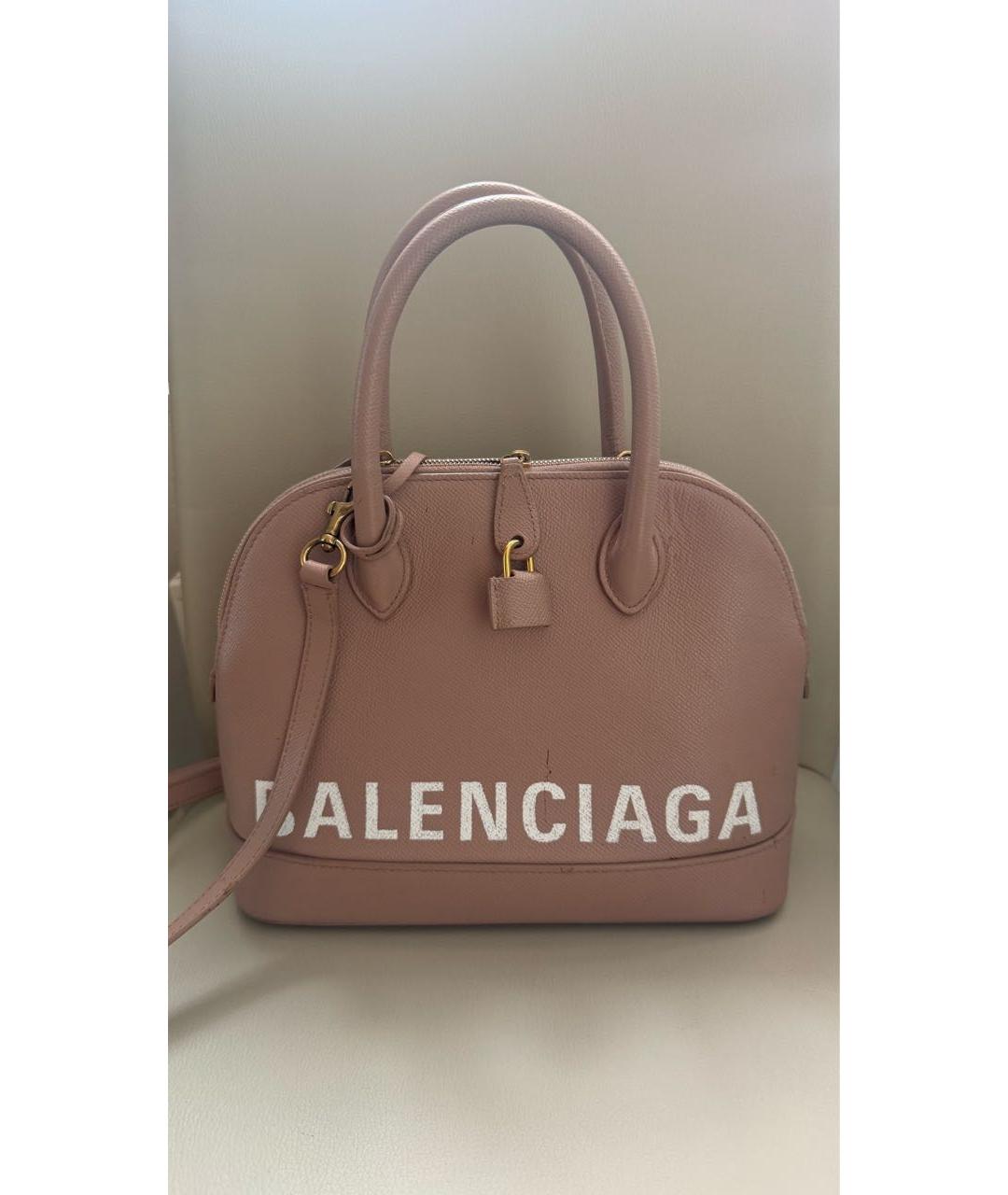 BALENCIAGA Розовая кожаная сумка с короткими ручками, фото 8