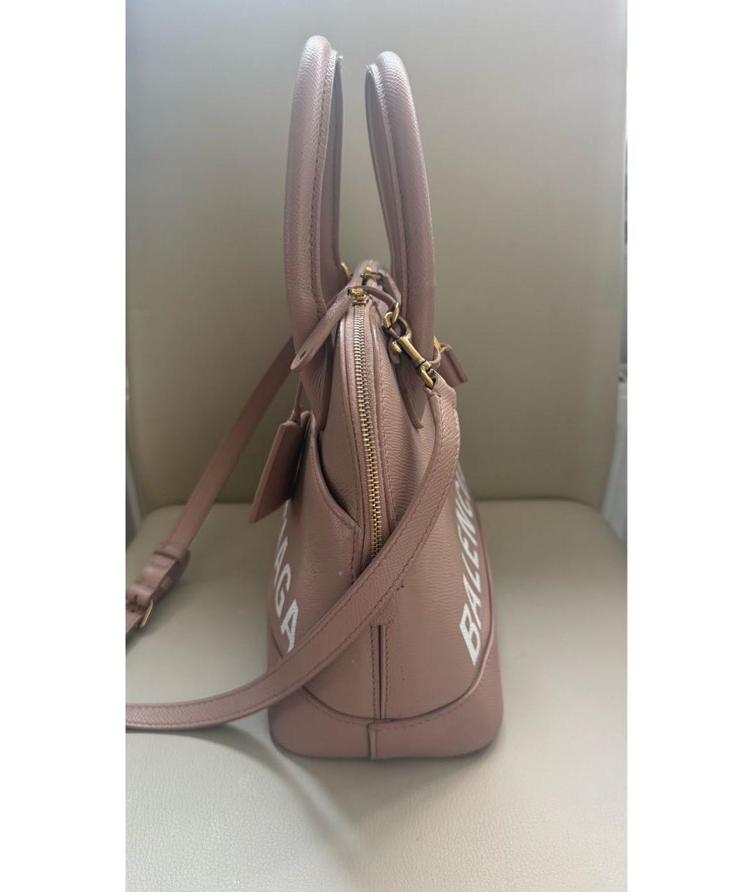 BALENCIAGA Розовая кожаная сумка с короткими ручками, фото 3