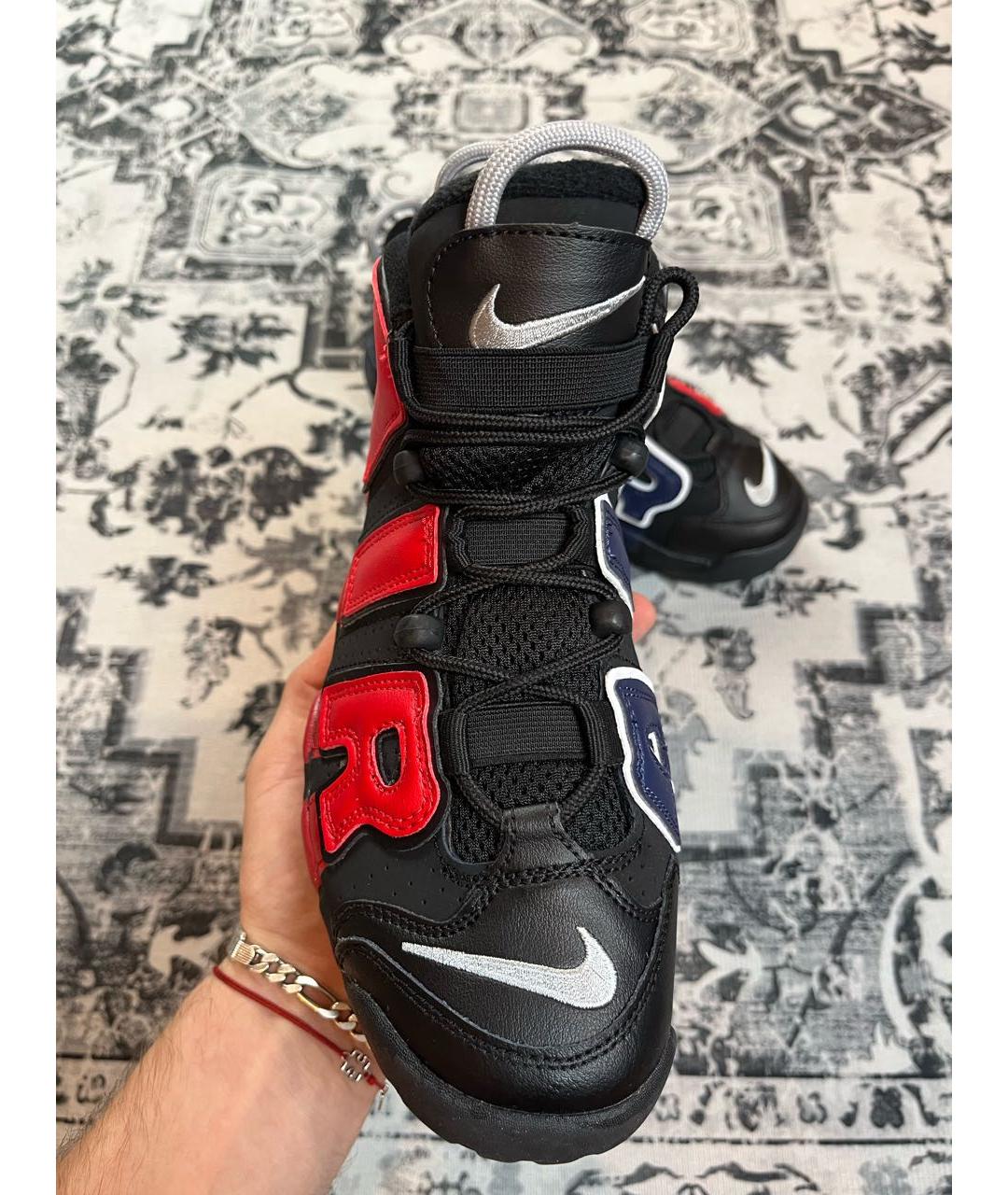 NIKE Черные кожаные высокие кроссовки / кеды, фото 2