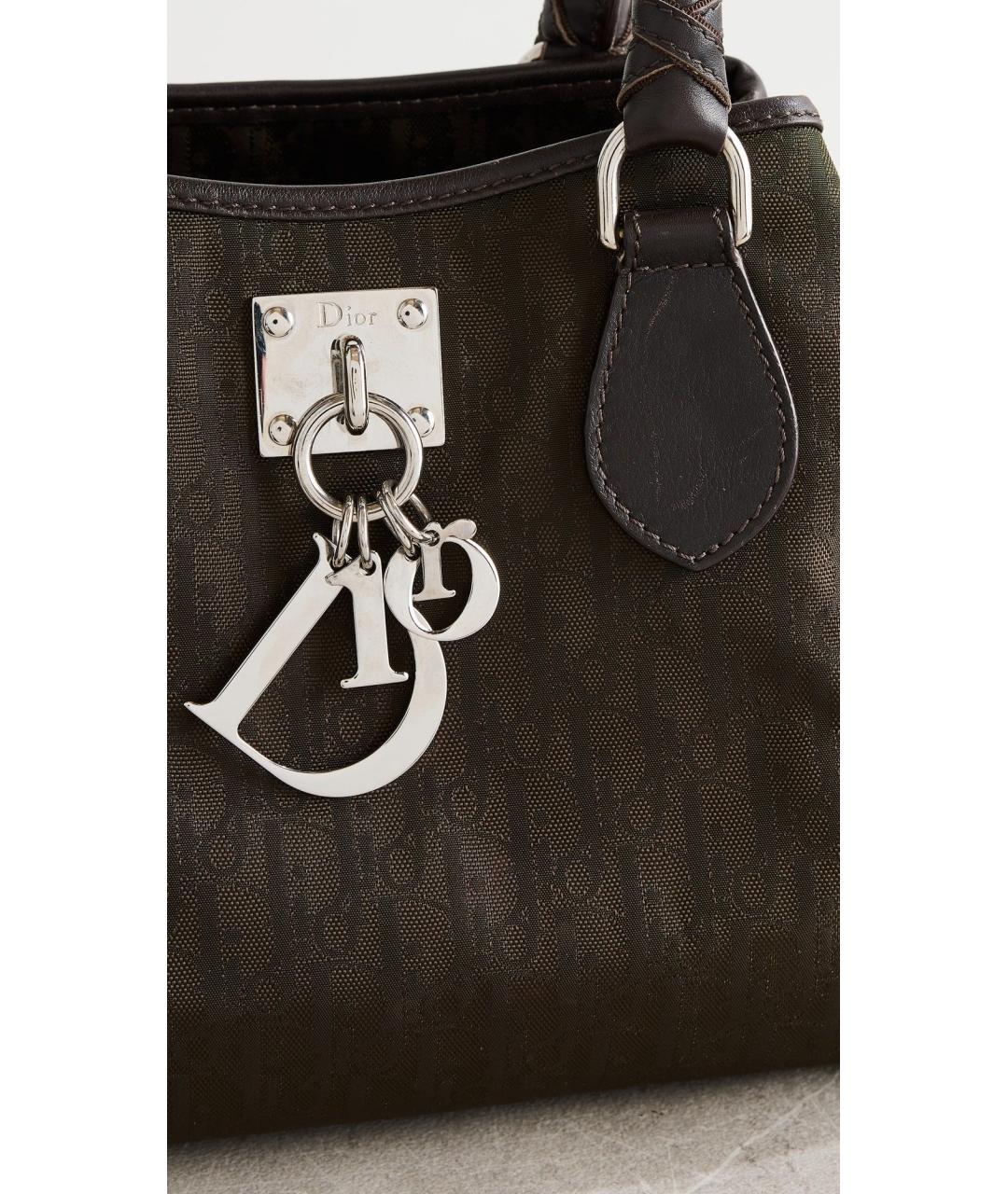 CHRISTIAN DIOR Черная тканевая сумка с короткими ручками, фото 7