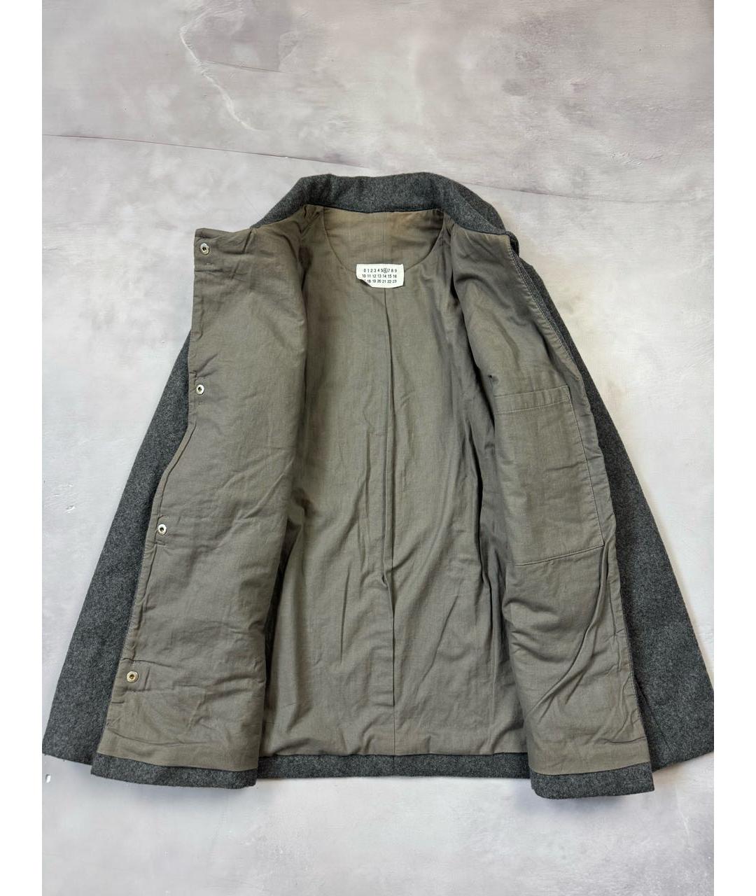 MAISON MARGIELA Серое шерстяное пальто, фото 6