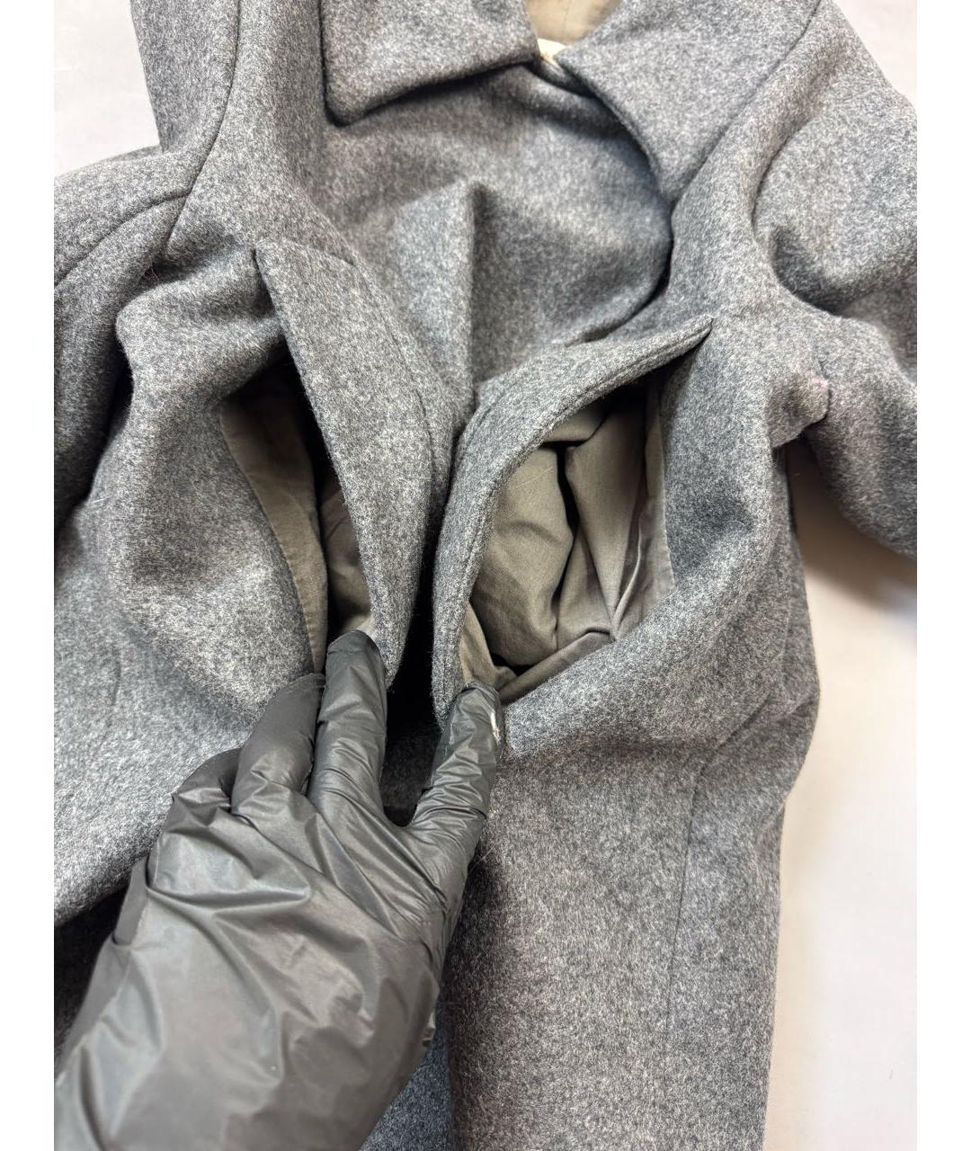 MAISON MARGIELA Серое шерстяное пальто, фото 7