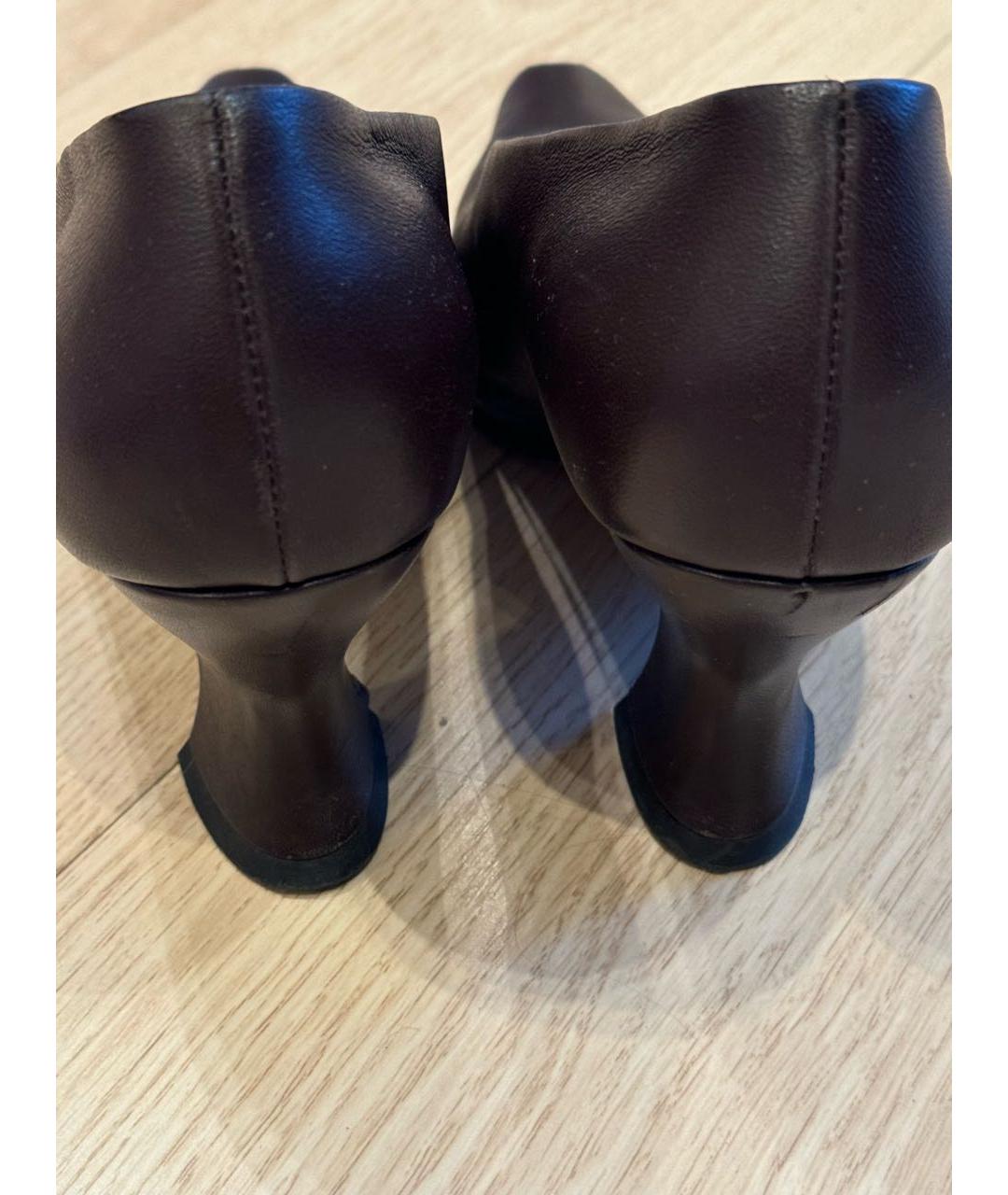 BOTTEGA VENETA Коричневые кожаные туфли, фото 3