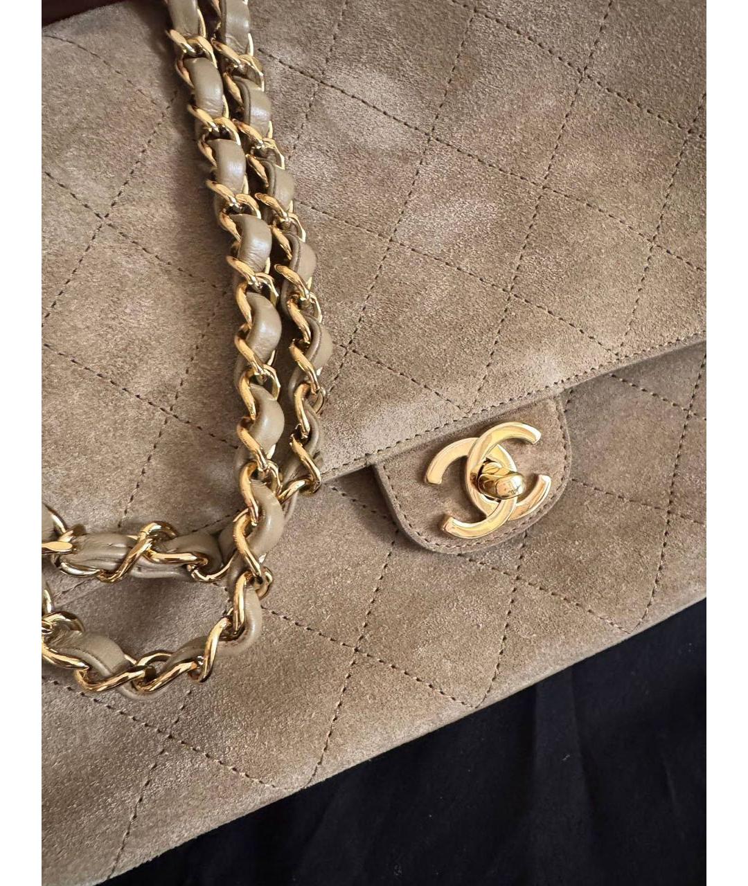 CHANEL Бежевая замшевая сумка через плечо, фото 4