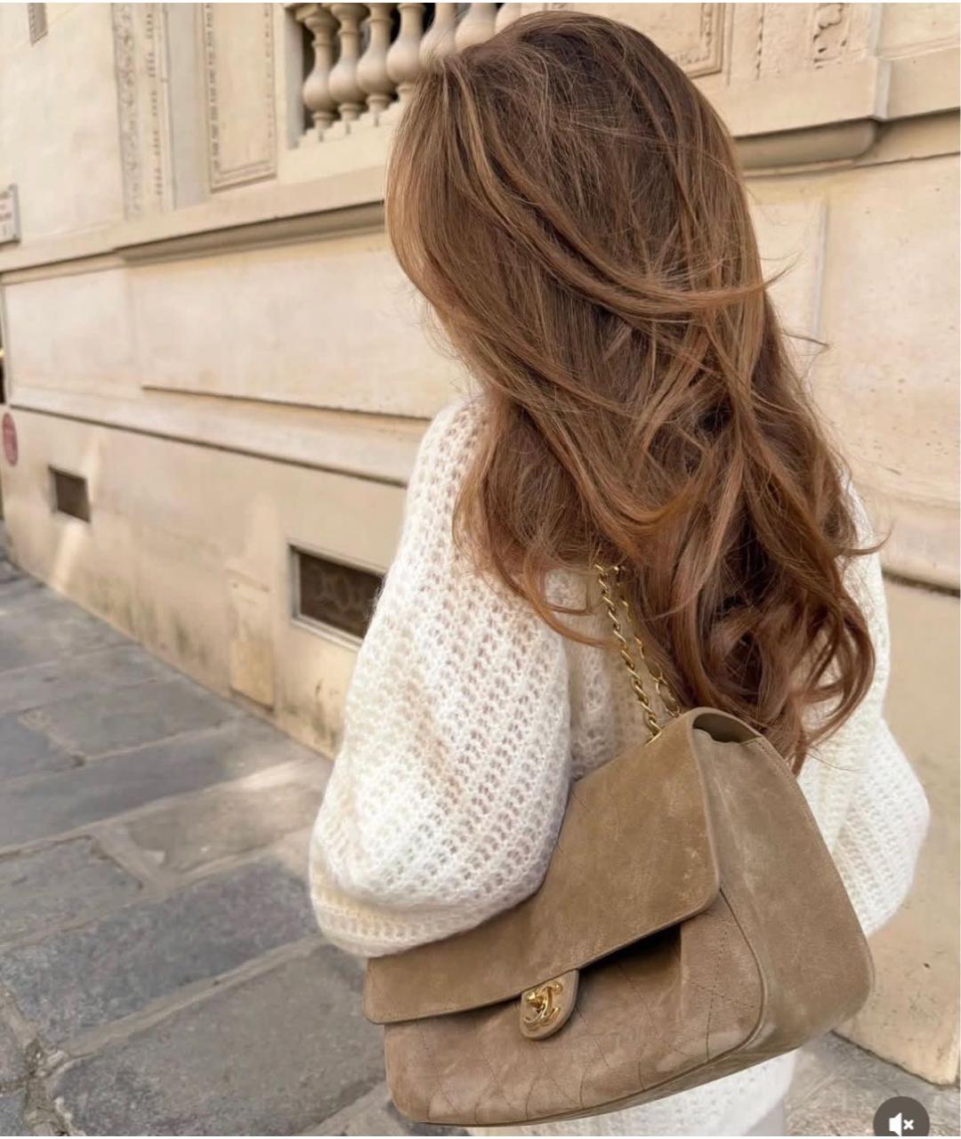 CHANEL Бежевая замшевая сумка через плечо, фото 8