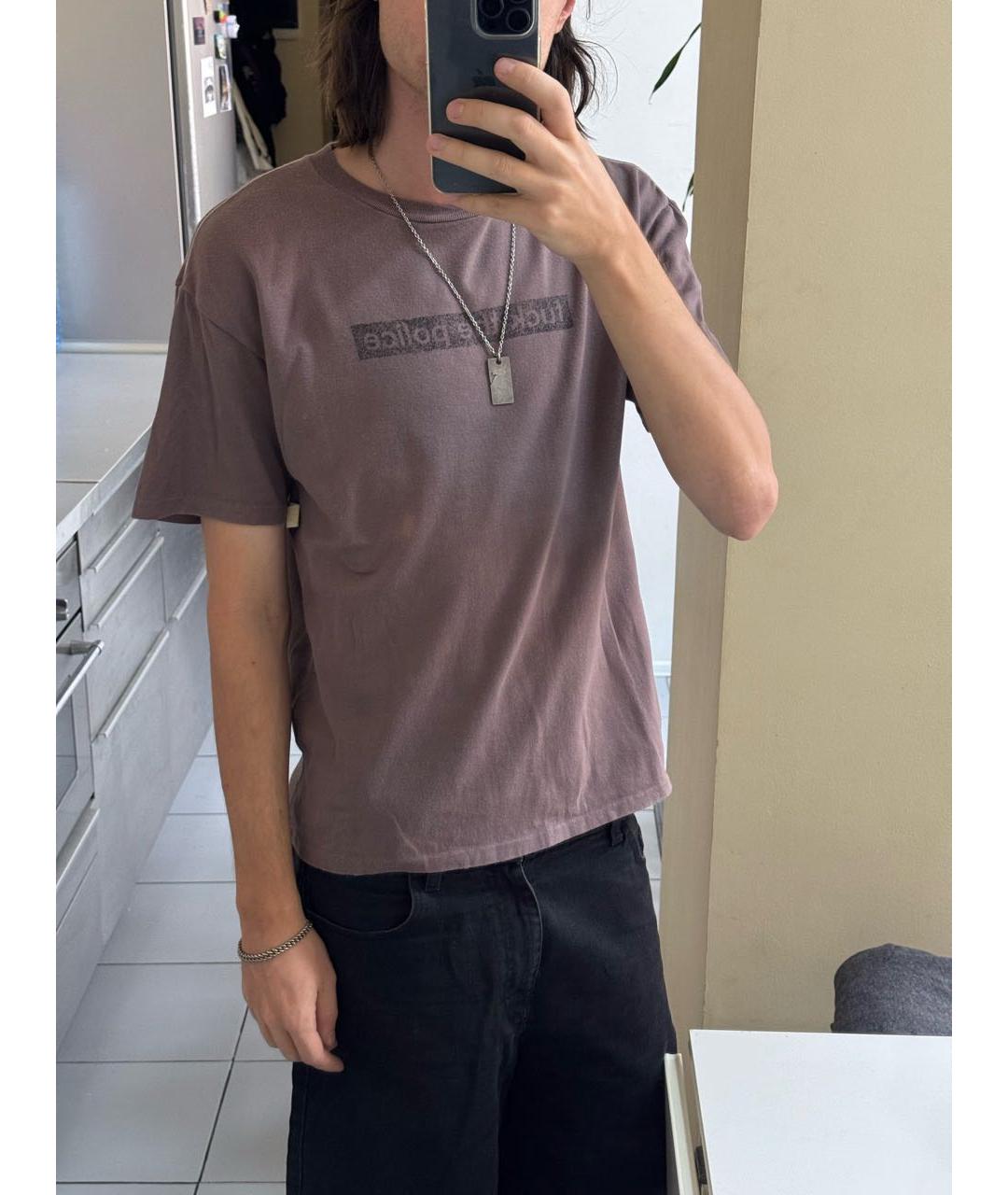 UNDERCOVER Бордовая хлопковая футболка, фото 4