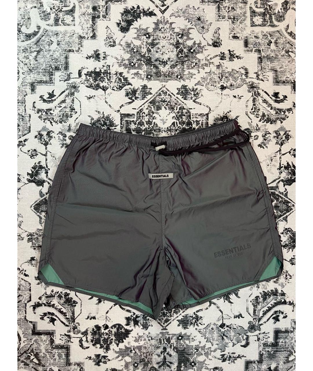 FEAR OF GOD ESSENTIALS Антрацитовые полиэстеровые шорты, фото 8