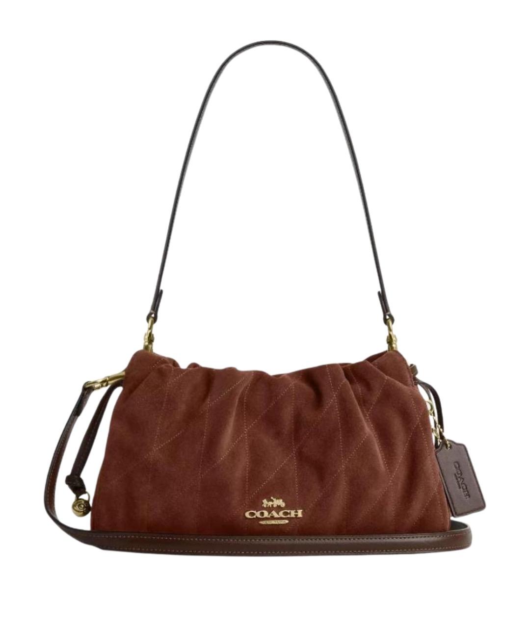 COACH Коричневая замшевая сумка через плечо, фото 1