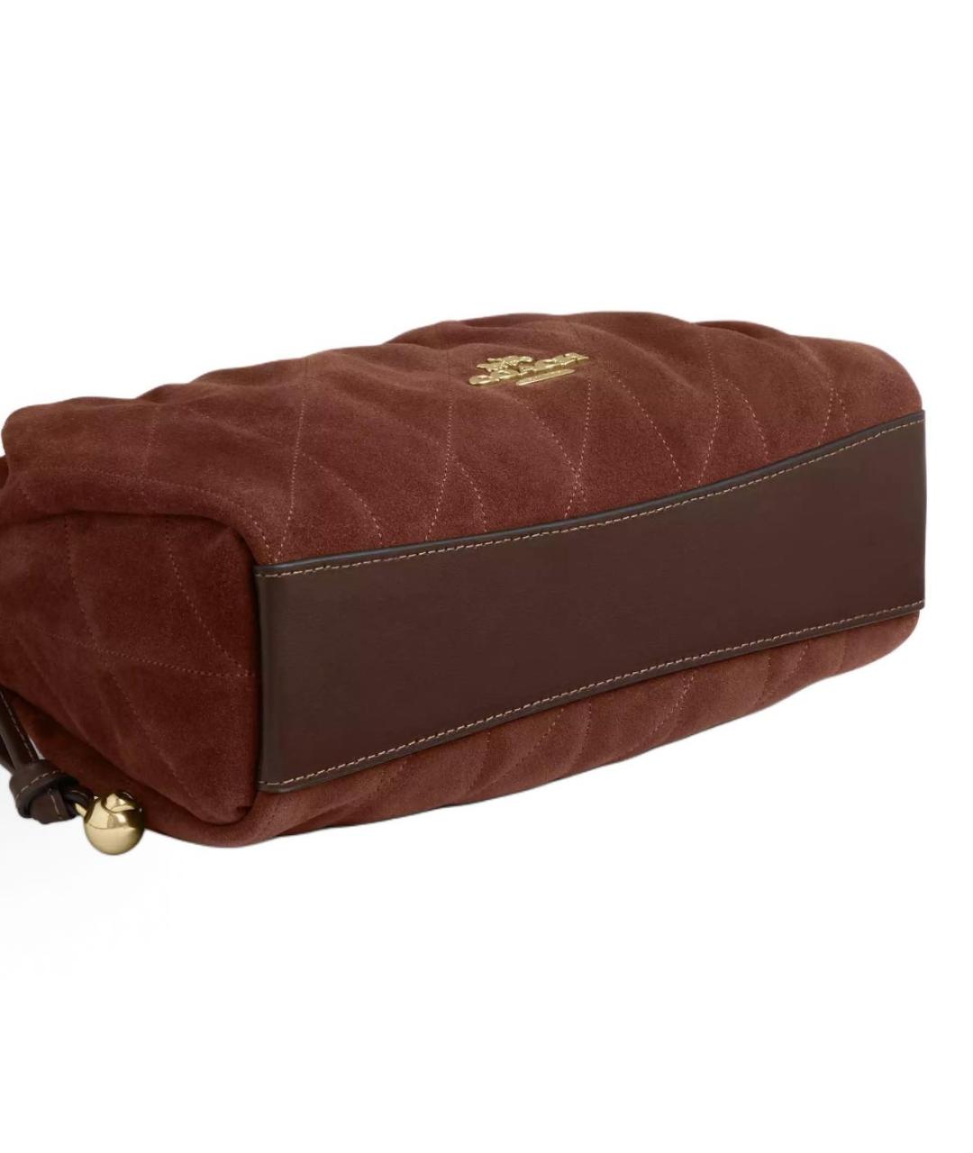 COACH Коричневая замшевая сумка через плечо, фото 5