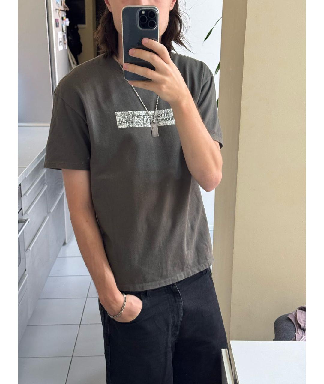 UNDERCOVER Хаки хлопковая футболка, фото 5