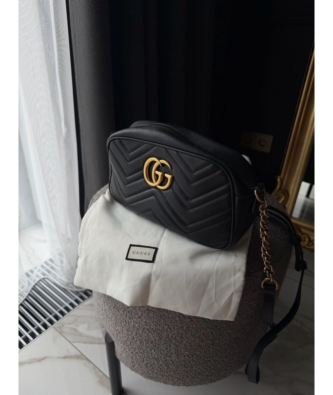 GUCCI Черная кожаная сумка через плечо, фото 2