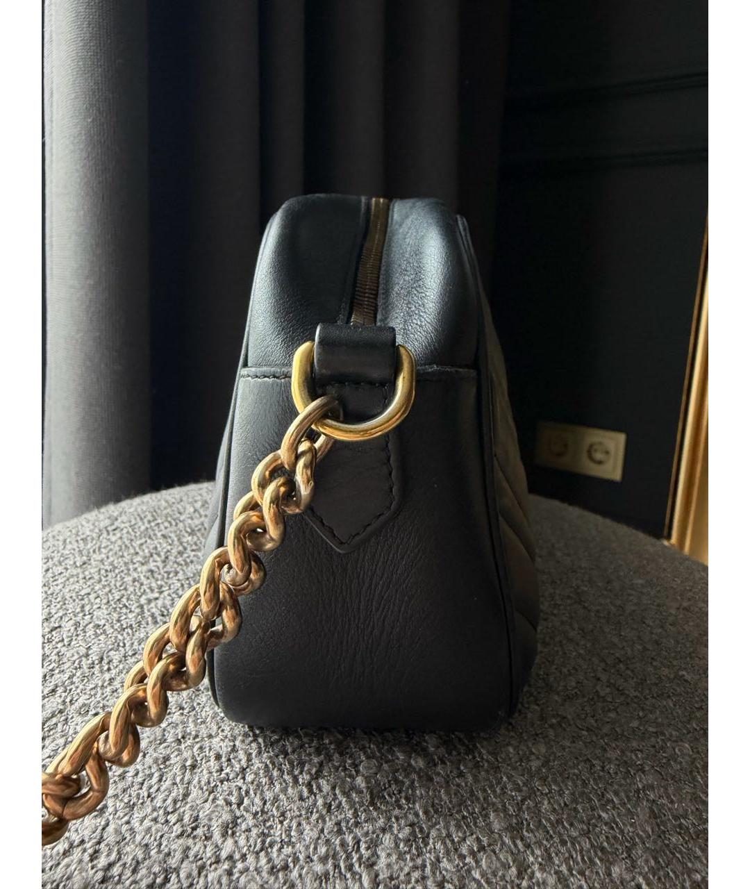 GUCCI Черная кожаная сумка через плечо, фото 4