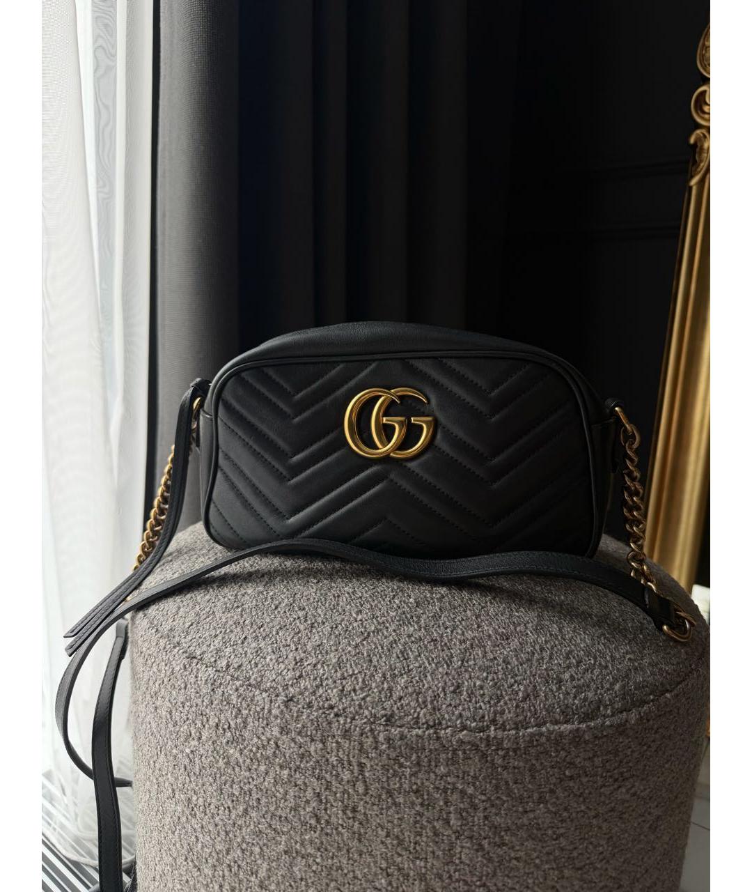 GUCCI Черная кожаная сумка через плечо, фото 9