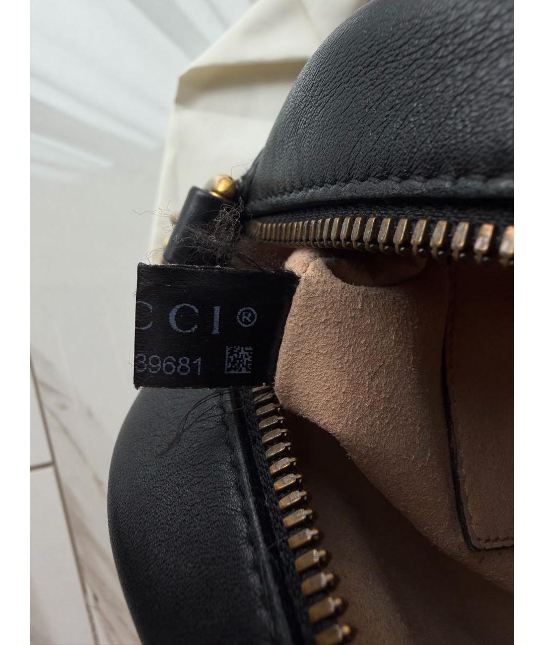 GUCCI Черная кожаная сумка через плечо, фото 7