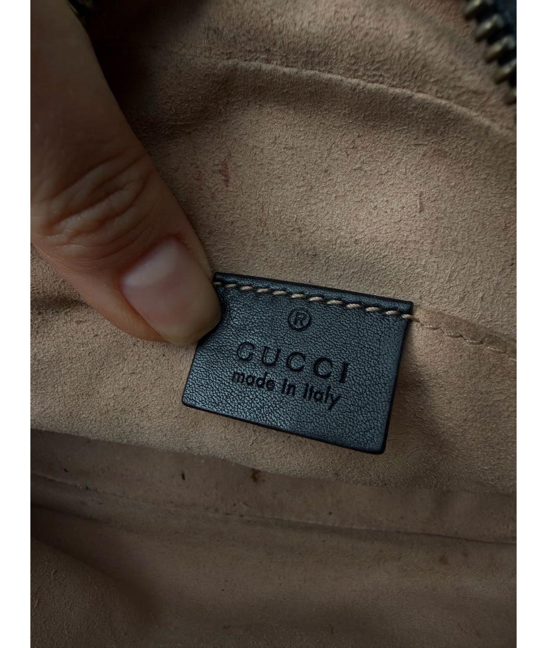 GUCCI Черная кожаная сумка через плечо, фото 5