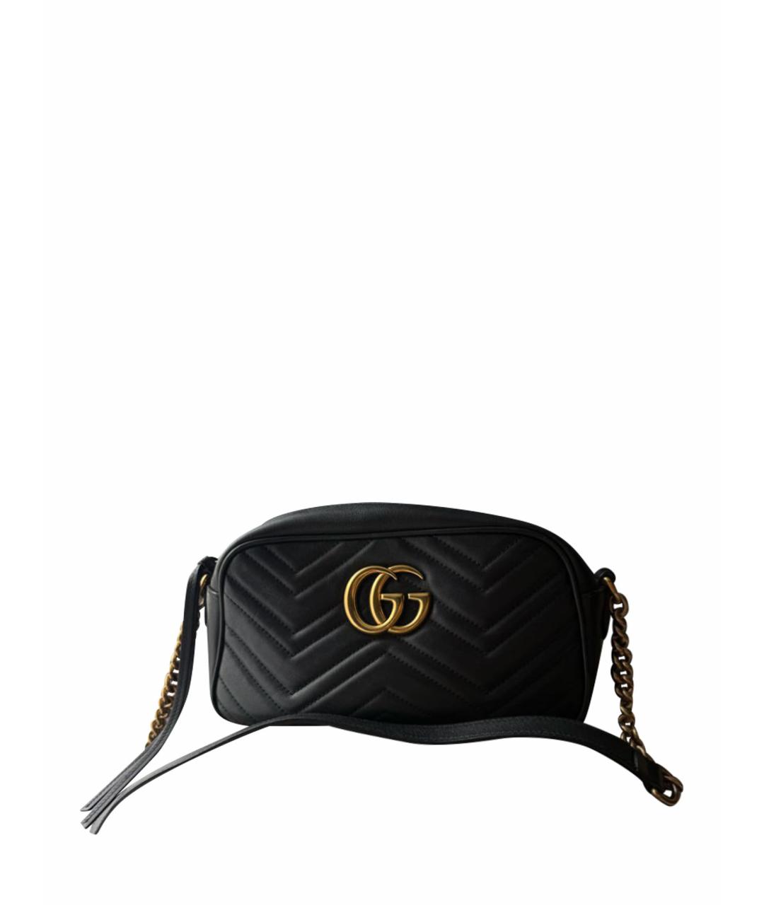 GUCCI Черная кожаная сумка через плечо, фото 1