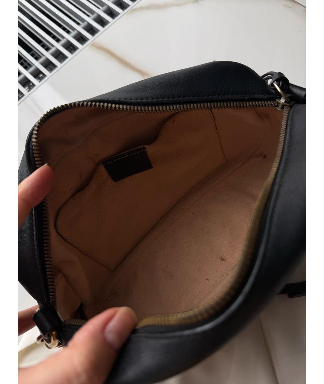 GUCCI Черная кожаная сумка через плечо, фото 6