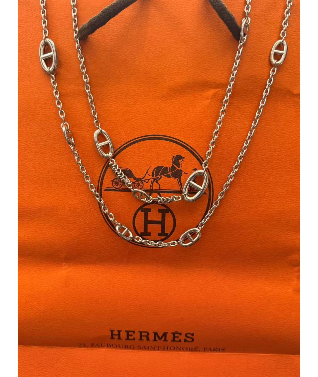 HERMES Серебряное серебряное колье, фото 2
