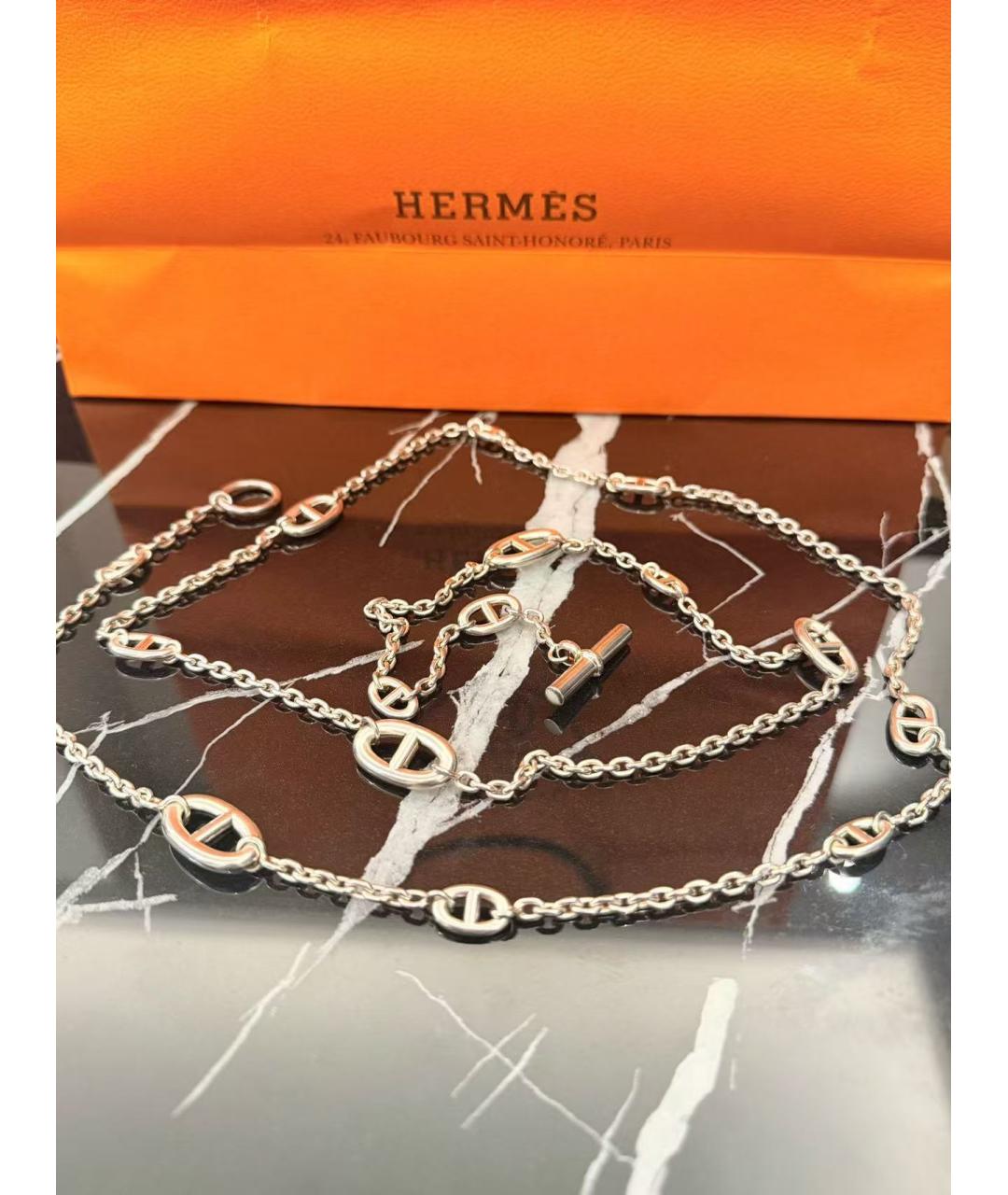 HERMES Серебряное серебряное колье, фото 3