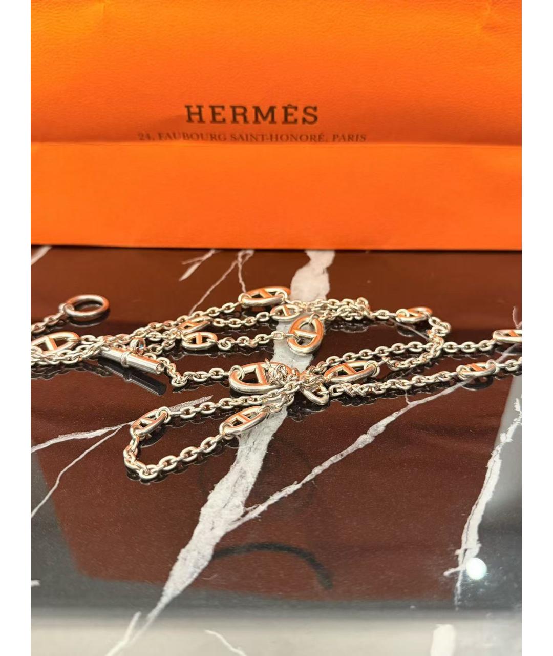 HERMES Серебряное серебряное колье, фото 4