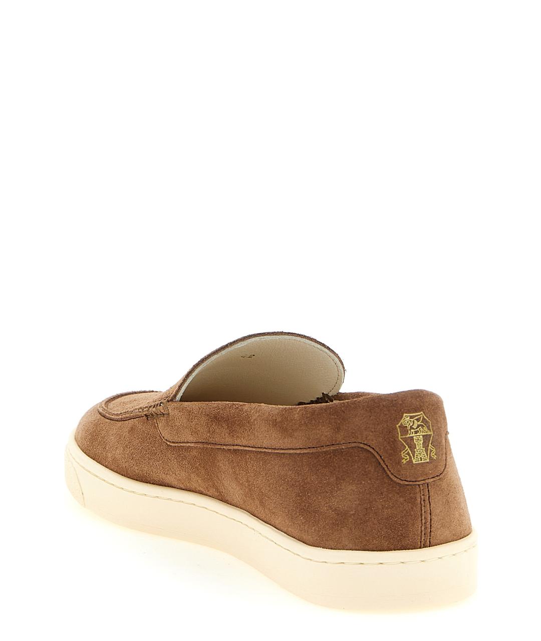 BRUNELLO CUCINELLI Коричневые замшевые лоферы, фото 2