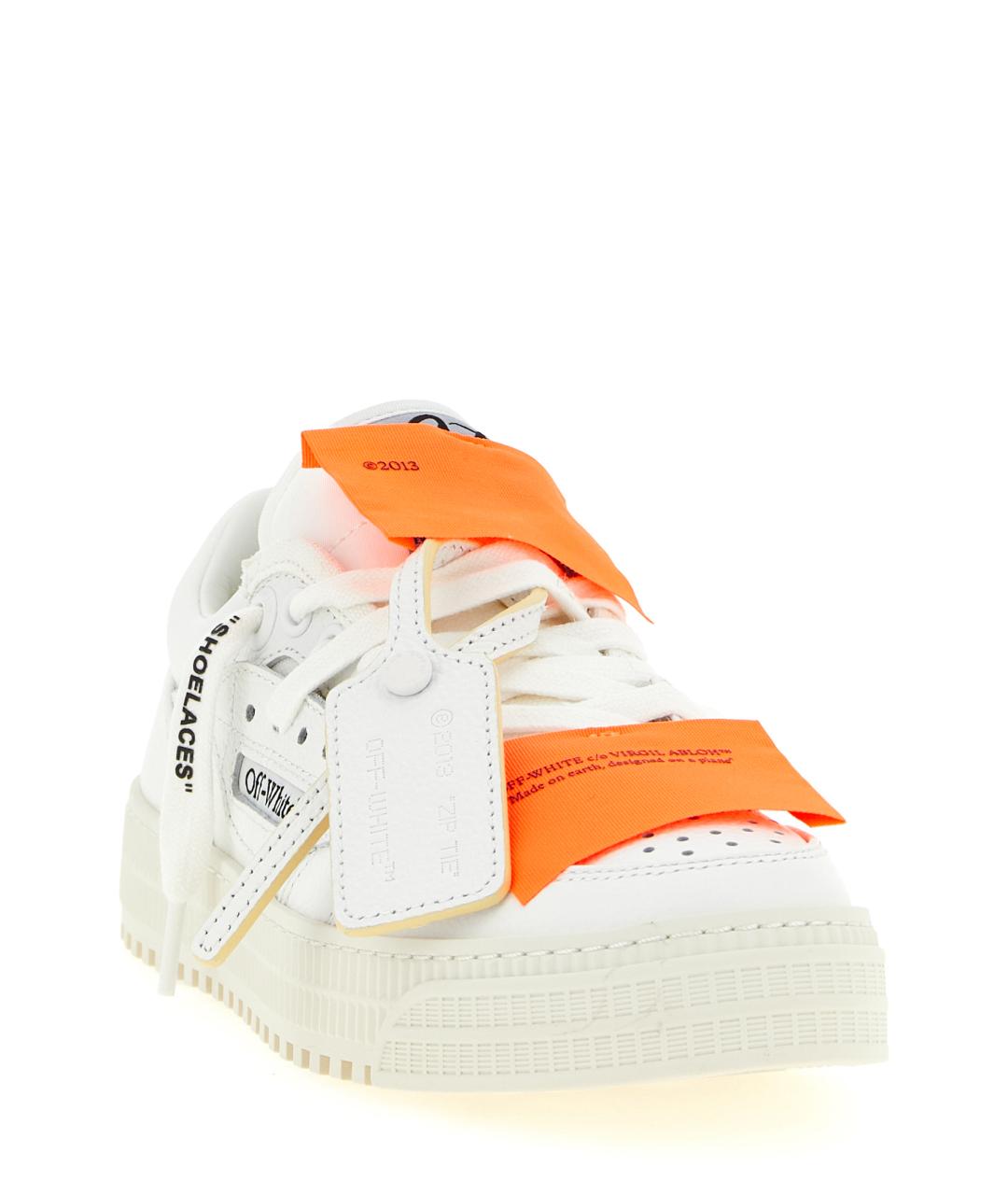 OFF-WHITE Белые кожаные кеды, фото 3