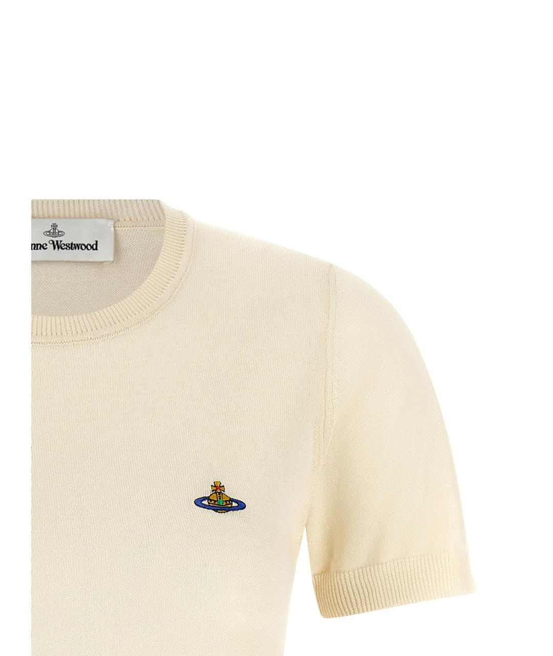 VIVIENNE WESTWOOD Бежевая хлопковая футболка, фото 3