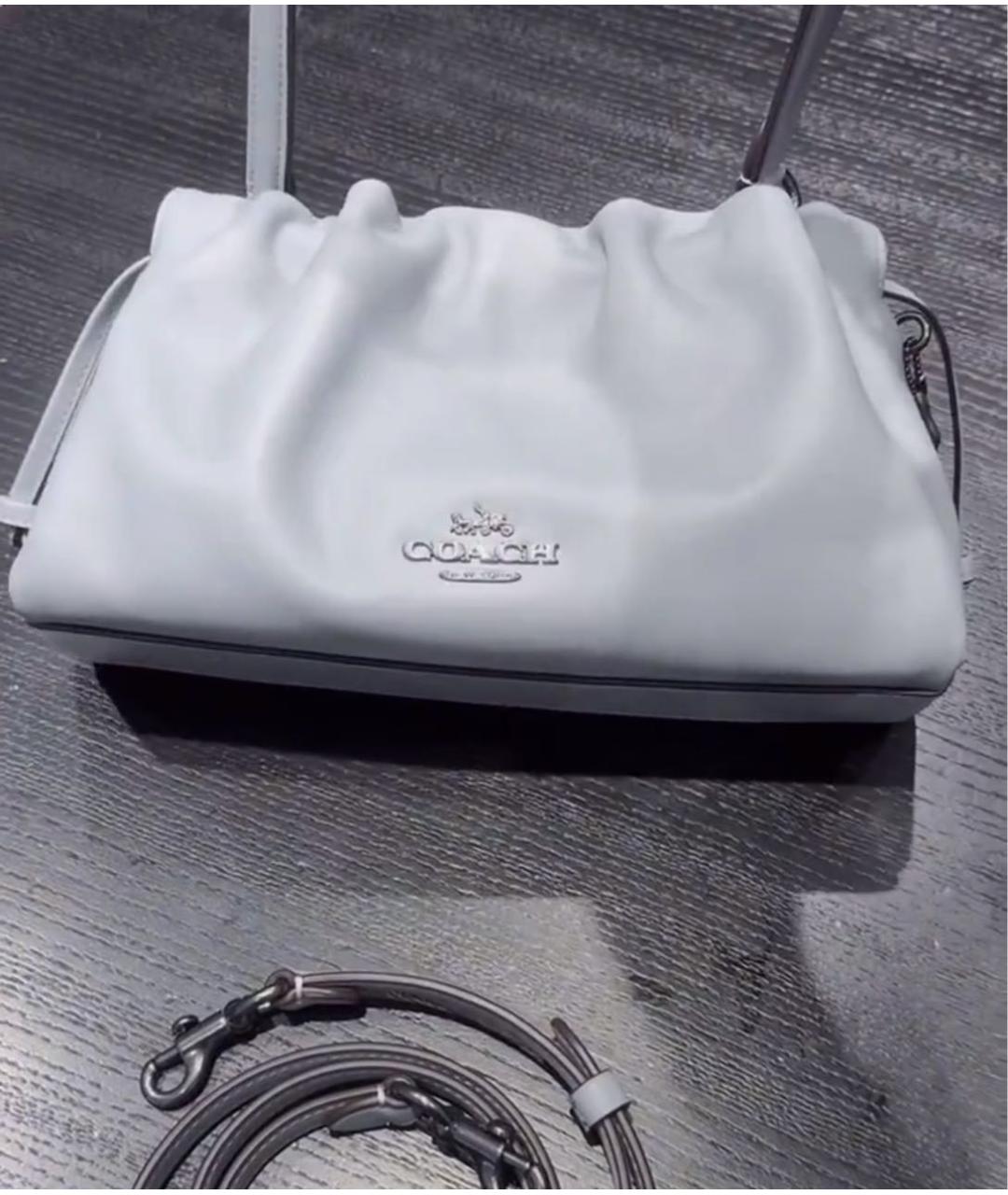 COACH Серая кожаная сумка через плечо, фото 8