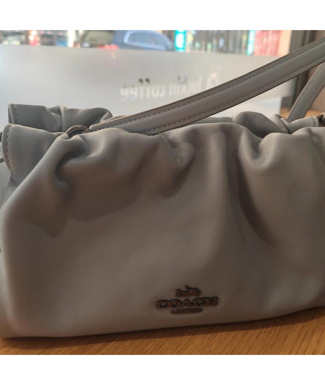 COACH Серая кожаная сумка через плечо, фото 7
