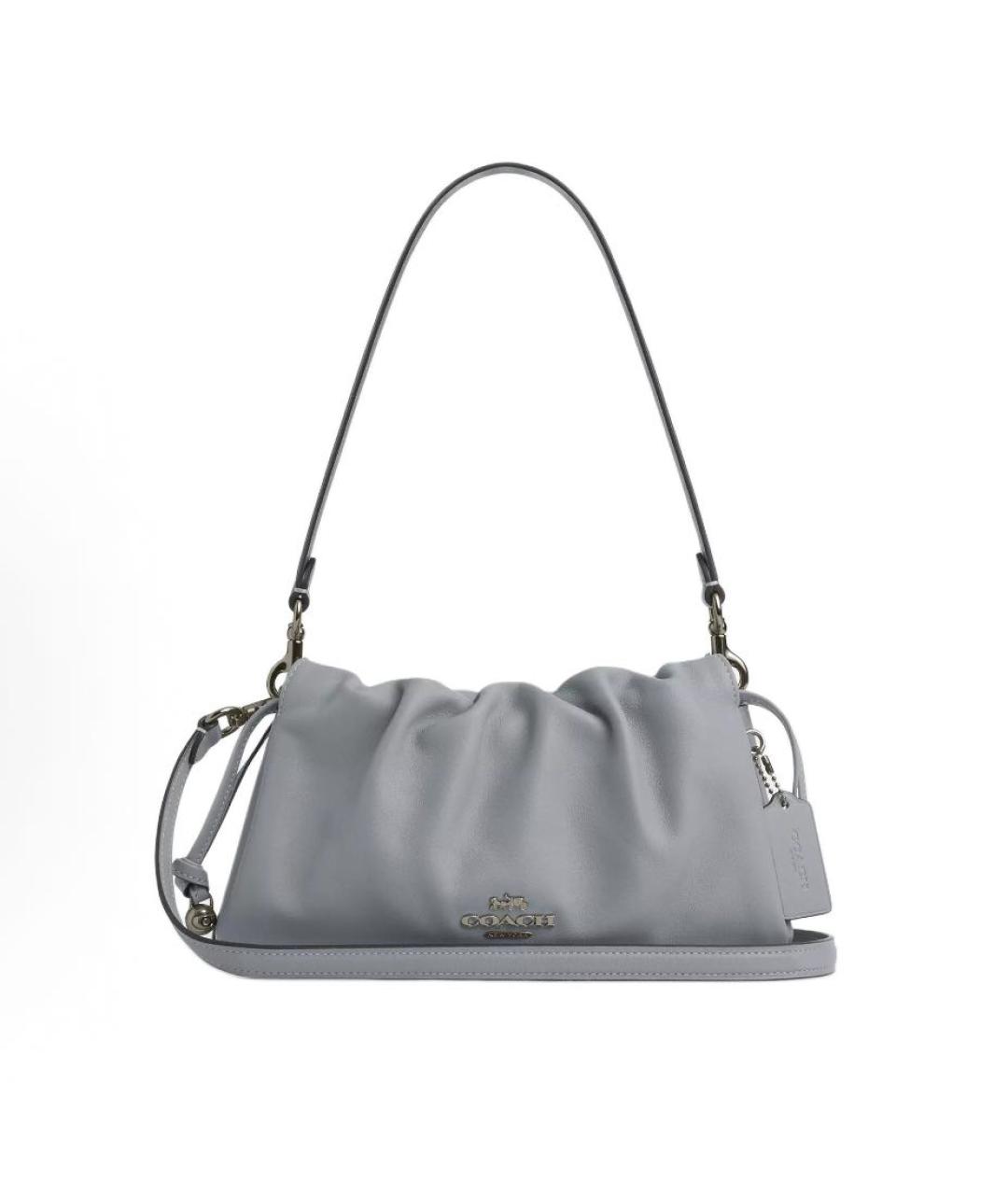 COACH Серая кожаная сумка через плечо, фото 9