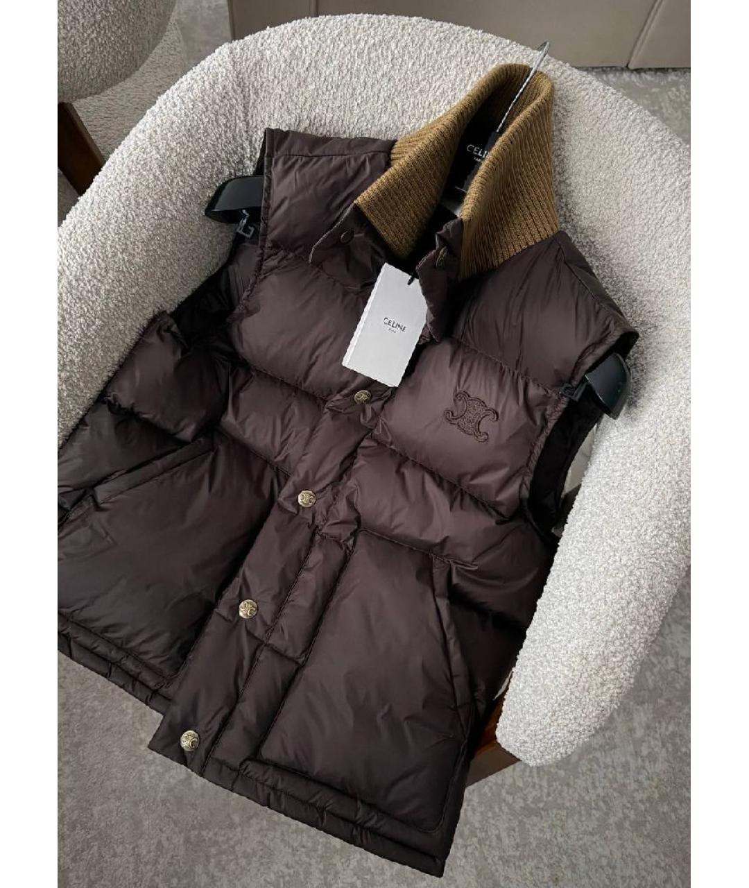 CELINE Бордовый хлопковый жилет, фото 6