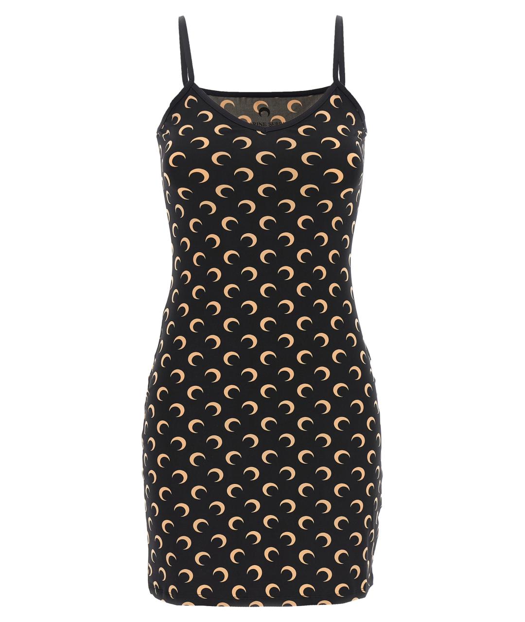 MARINE SERRE Черное полиамидовое повседневное платье, фото 1