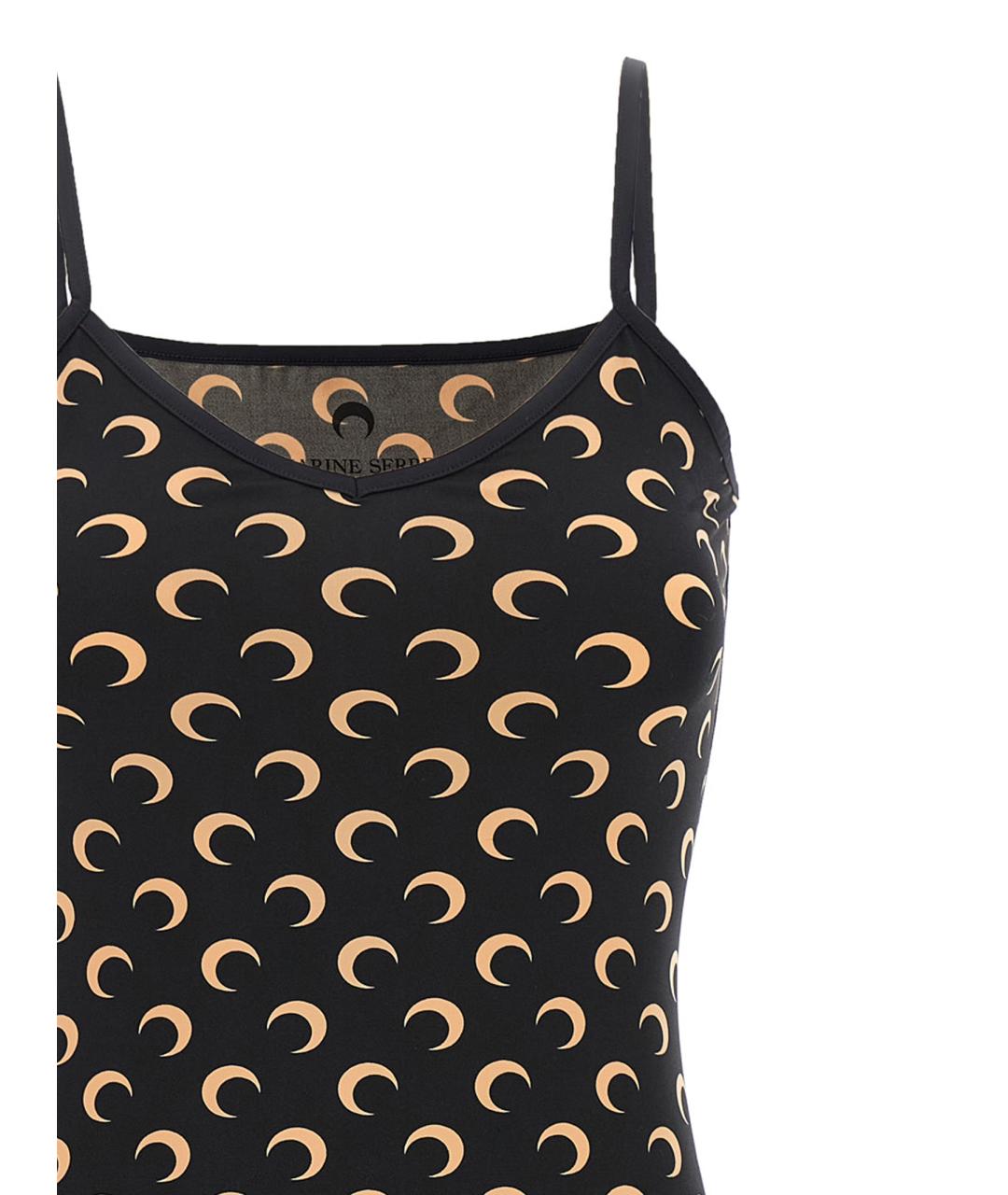 MARINE SERRE Черное полиамидовое повседневное платье, фото 3